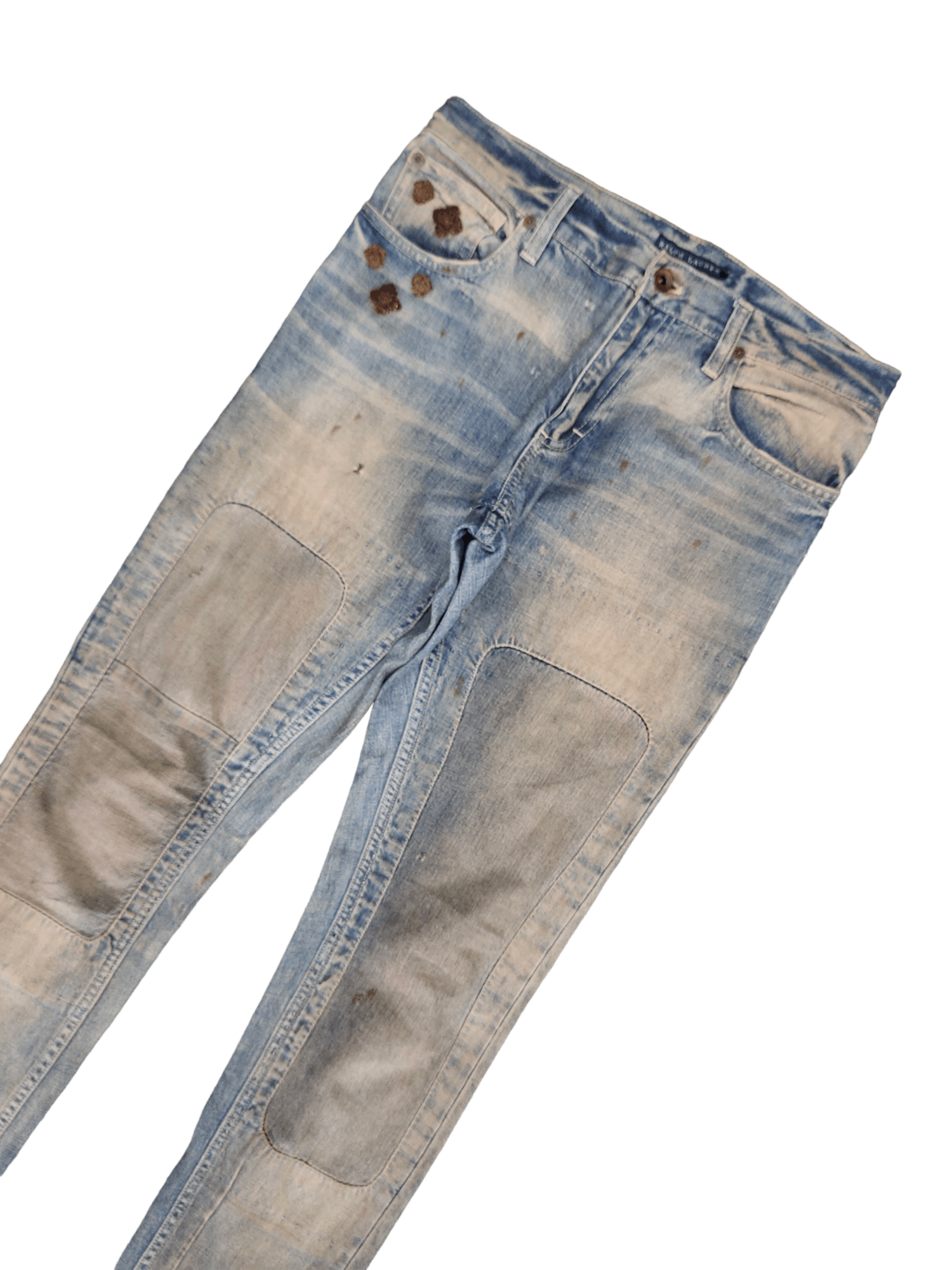 Polo Ralph Lauren Ralph Lauren Distress Faded Rusty Patchwork Skinny Jeans Size US 29 - 5 Thumbnail