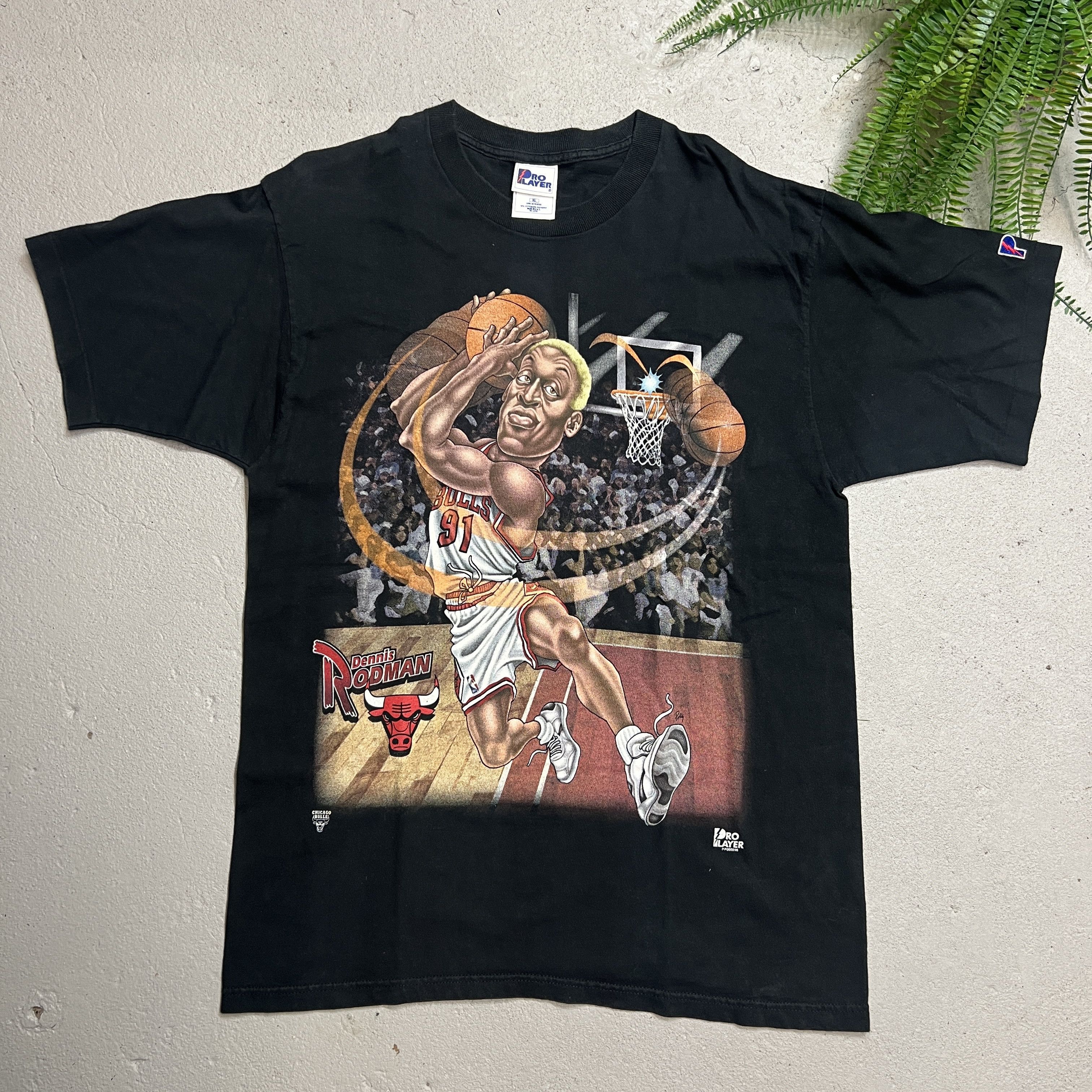 NBA × Vintage Vtg Dennis Rodman Chicago Bulls Pro Player Tee Size US XL / EU 56 / 4 - 2 Thumbnail