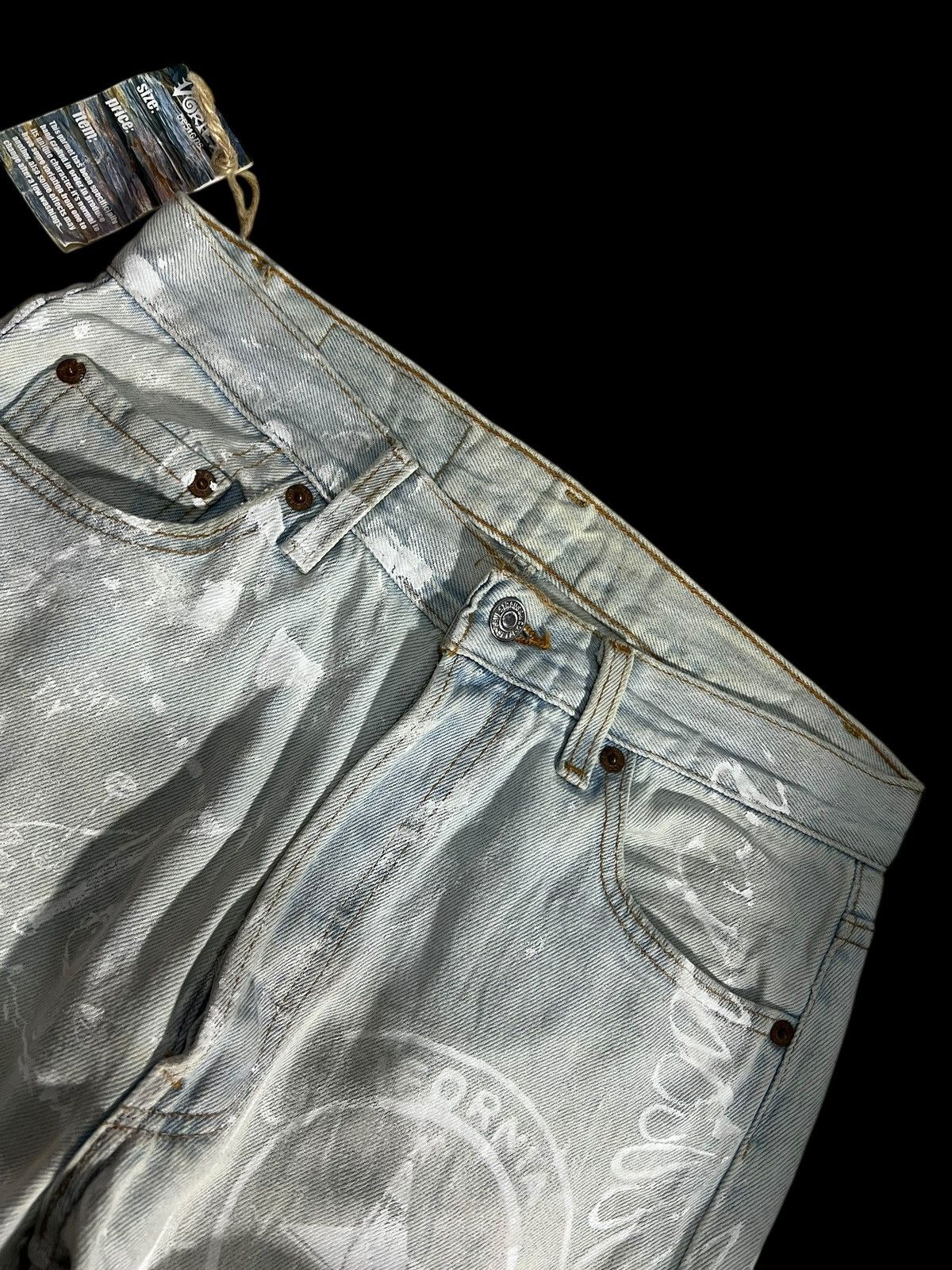 Levi's 🔥Vintage 90’s Levis 501 Vortex Designs Jean #USA Size US 29 - 8 Thumbnail