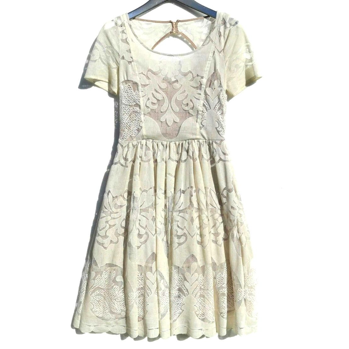 Anthropologie New Ivoire Lace Dress by Tracy Reese $188 SIZE 6 Ivory Midi Size M / US 6-8 / IT 42-44 - 4 Thumbnail