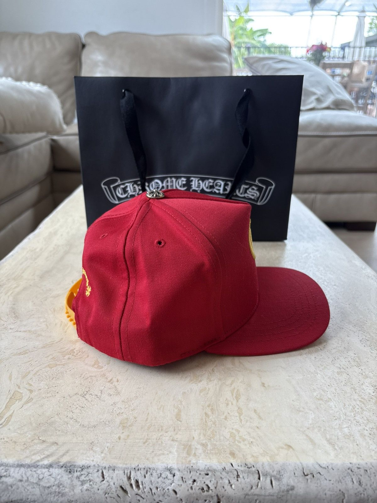 Chrome Hearts Chrome Hearts "Red/Yellow" CH Baseball Hat Size ONE SIZE - 4 Thumbnail