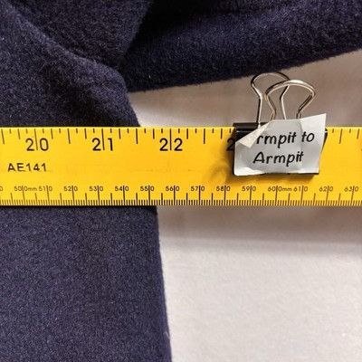 St. John St. John Womens Sz L Navy Wool Angora Cashmere Coat Leather Size L / US 10 / IT 46 - 8 Thumbnail