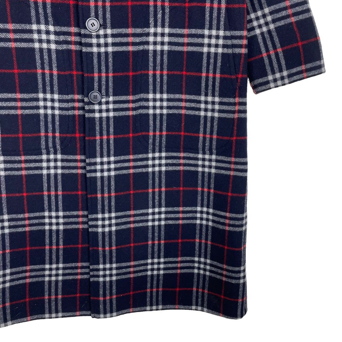 Burberry Prorsum × Vintage 💥VTG BURBERRYS NAVY BLUE CHECK REVERSIBLE BUTTON PARKA Size US M / EU 48-50 / 2 - 6 Thumbnail