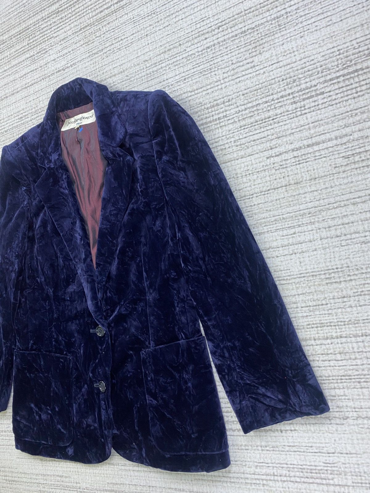 Yves Saint Laurent Vintage YVES SAINT LAURENT YSL Velvet 2 Button Blazer Size US S / EU 44-46 / 1 - 4 Thumbnail