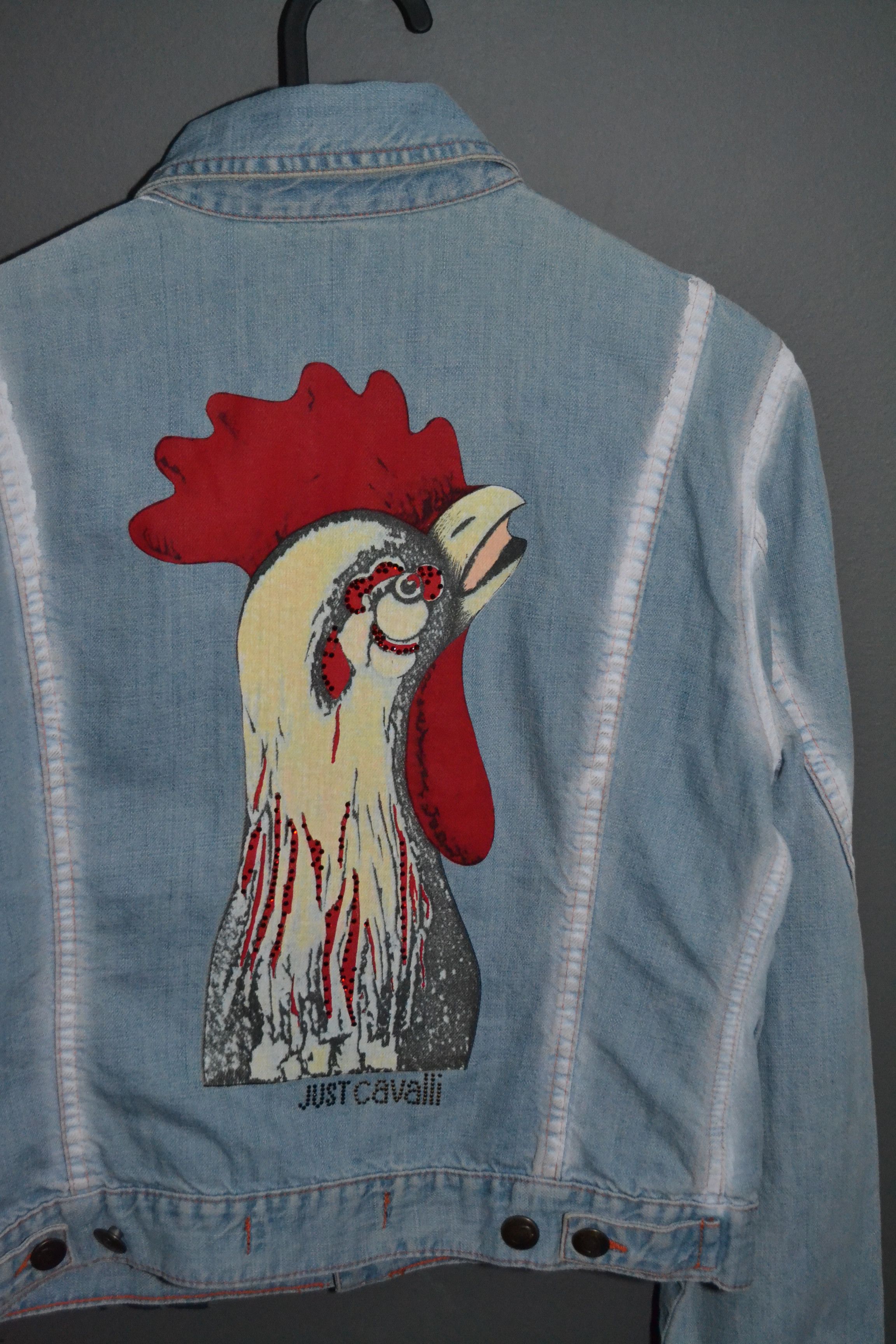 Just Cavalli Just Cavalli Vintage Jacket Rooster Print Bleached Denim S Size S / US 4 / IT 40 - 10 Thumbnail