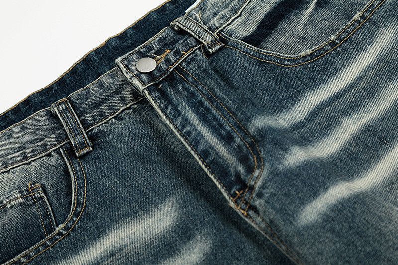 Vintage Retro distressed washed whiskered scimitar jeans for men Size US 32 / EU 48 - 3 Thumbnail