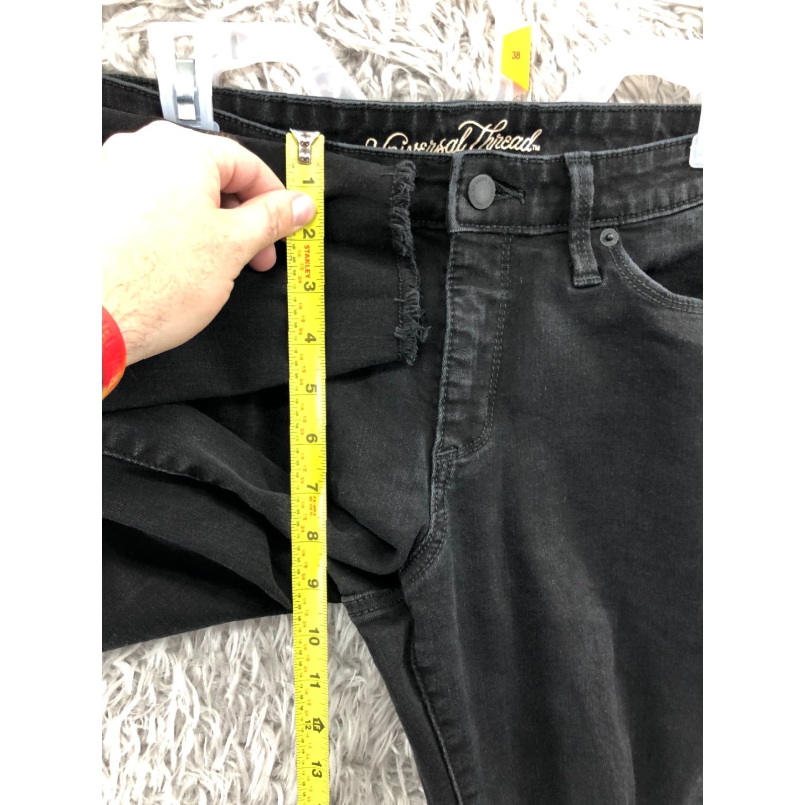 Vintage Universal Thread Jeans Womens Size 6 Mid Rise Skinny 5-Pocket Dark Wash Black Denim Size 28" / US 6 / IT 42 - 4 Thumbnail