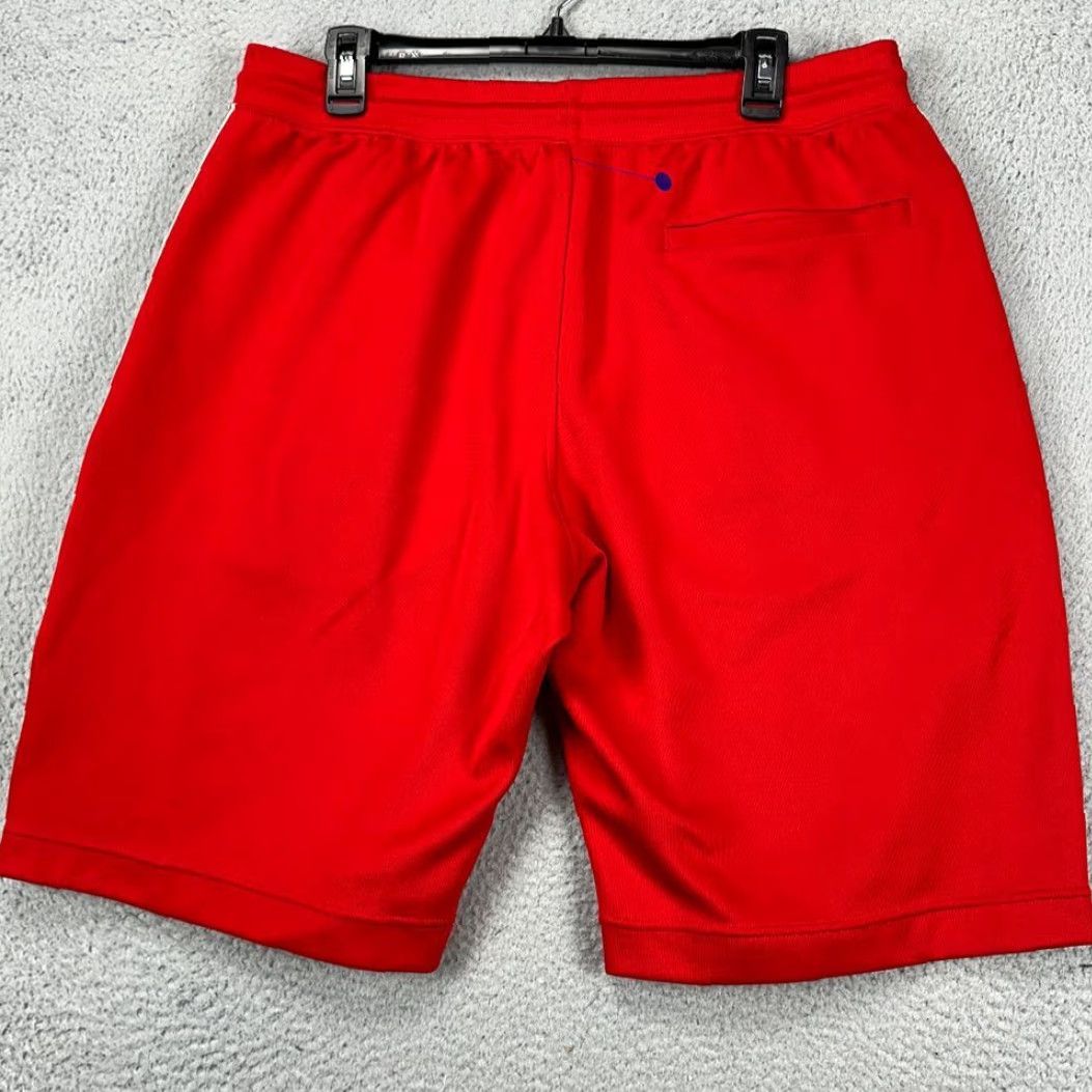 Nike Nike Taped Poly Sweat Shorts Mens XL Red Athletic Pull On Elastic Waist Pockets Size US 36 / EU 52 - 2 Thumbnail