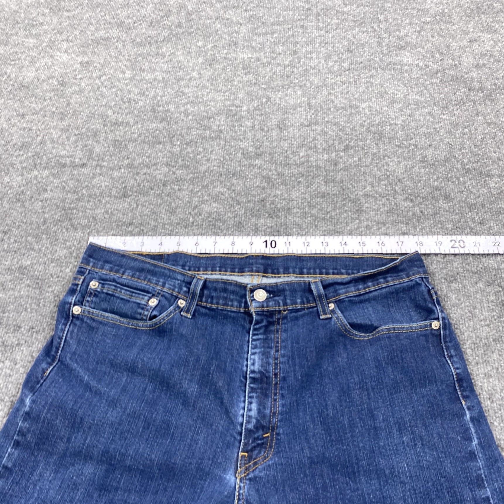 Levi's Levi's 513 Jeans Mens 36x30 Blue Slim Straight Stretch Denim Distressed Size US 36 / EU 52 - 4 Thumbnail