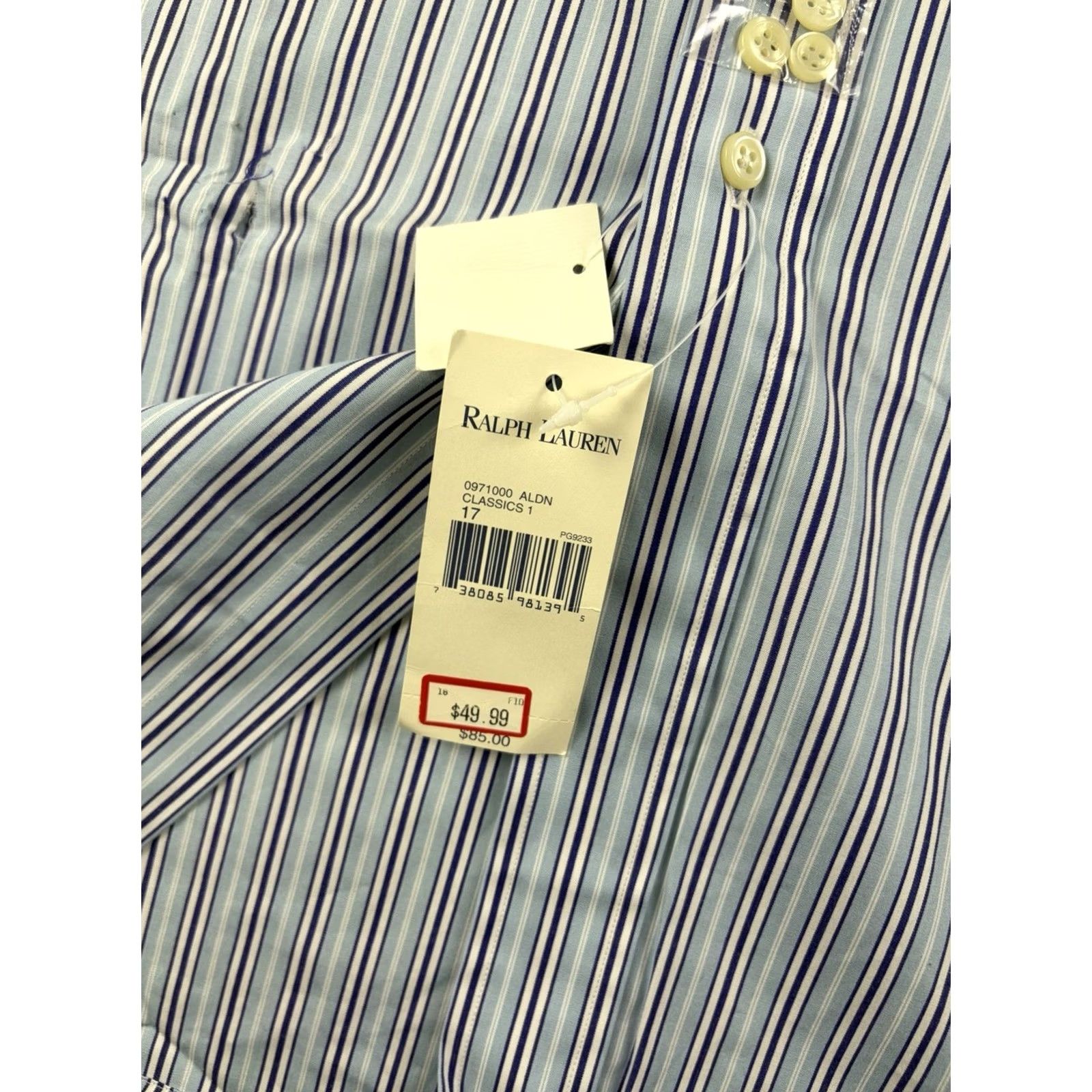 Polo Ralph Lauren VINTAGE Polo Ralph Lauren Shirt XL Men Blue Striped Classic Fit Pony 17 Hole Size US XL / EU 56 / 4 - 4 Thumbnail