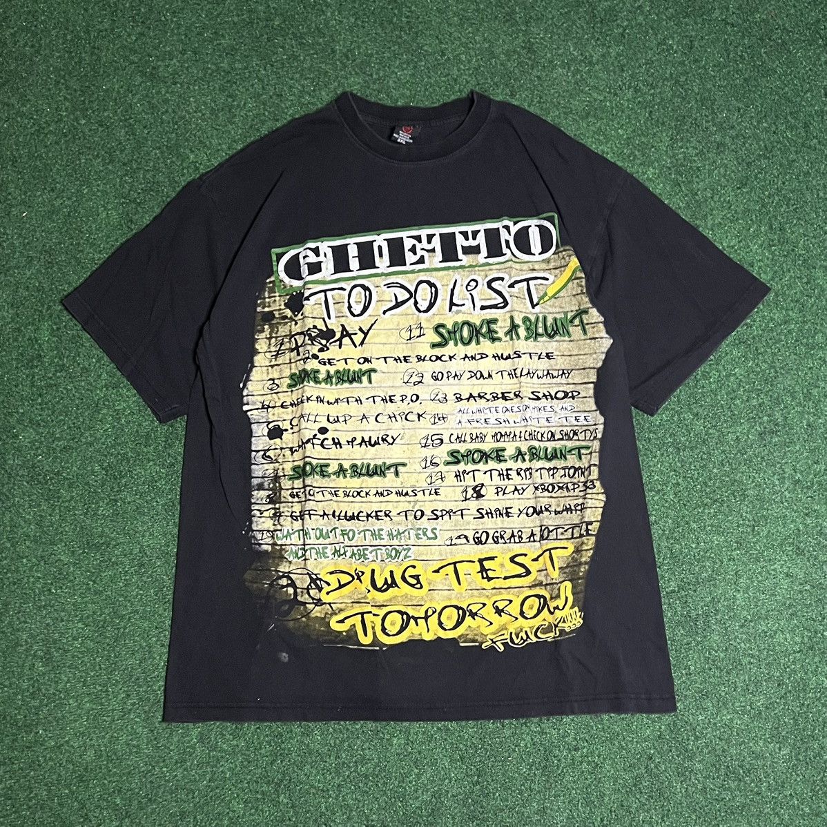 Vintage Y2K Streetwear Ghetto To-Do List Graphic T-Shirt Size US XXL / EU 58 / 5 - 1 Thumbnail