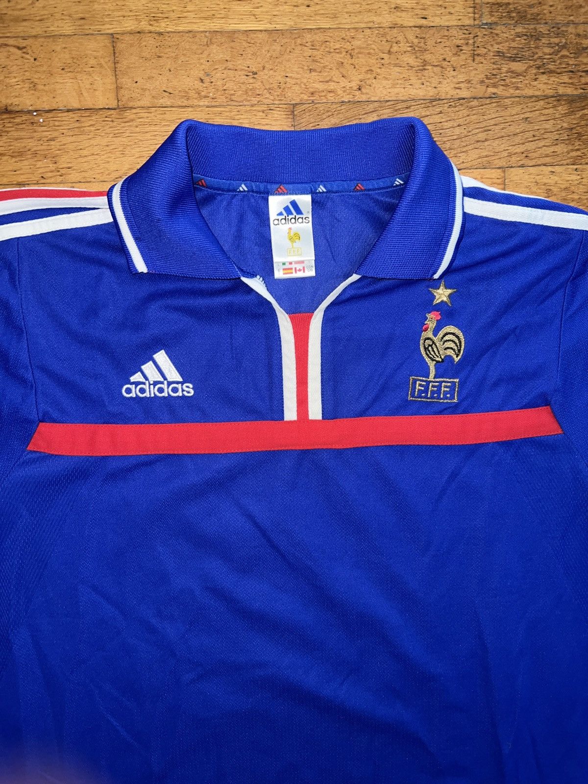 Adidas France 2000 authentic home shirt -ZIDANE 10 Size US L / EU 52-54 / 3 - 3 Thumbnail