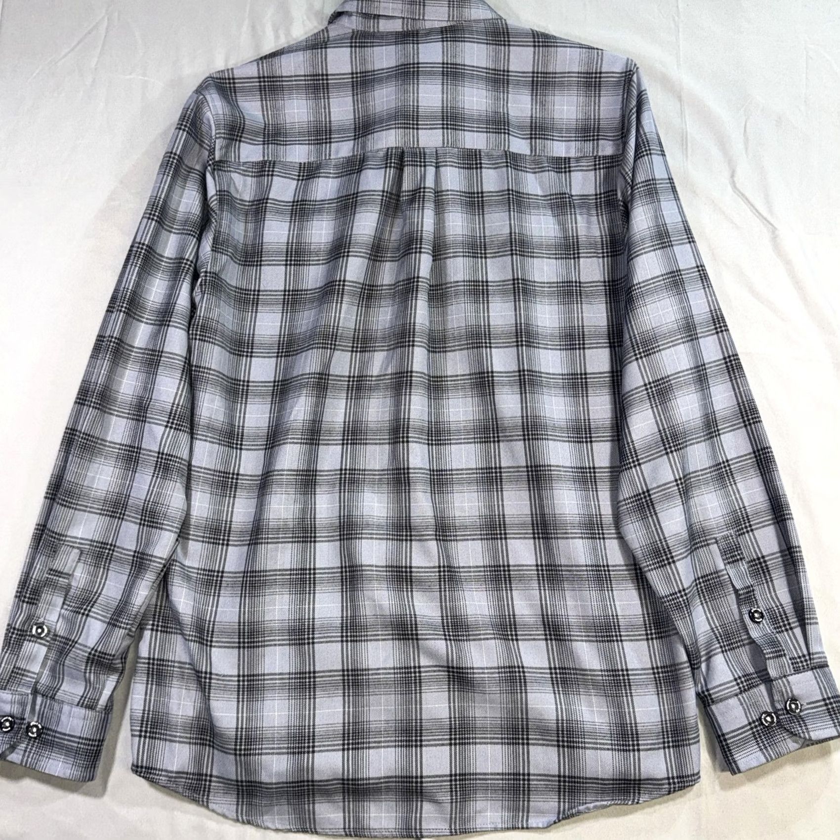 Vintage Dixxon Flannel Shirt Mens M Gray Plaid Teardrop Snap Front Long Sleeve Size US M / EU 48-50 / 2 - 2 Thumbnail