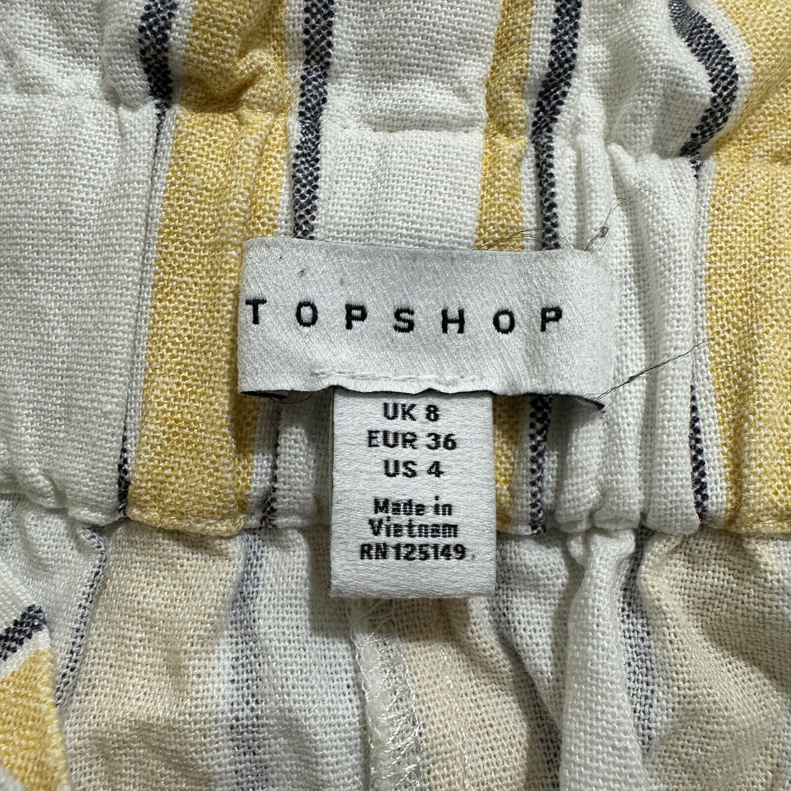 Topshop Top Shop 8 Summer Striped Yellow White High Waisted Pants Size 30" / US 8 / IT 44 - 4 Thumbnail