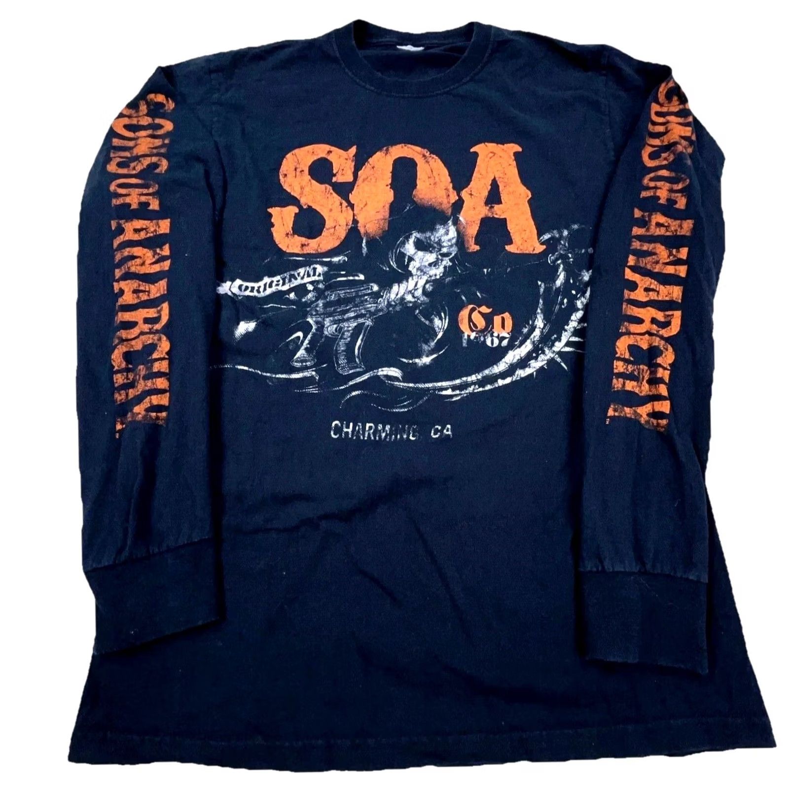 Vintage Sons Of Anarchy Shirt Men Small Black Biker Tee Grim Reaper Size US S / EU 44-46 / 1 - 2 Thumbnail