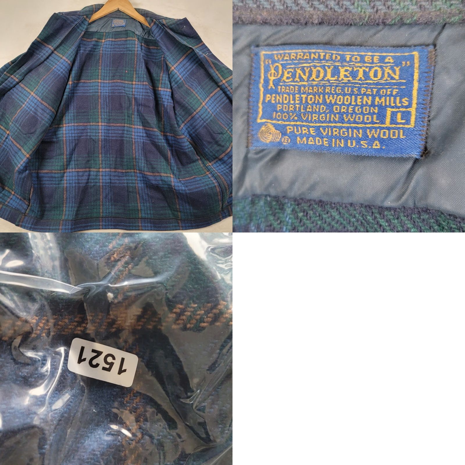 Pendleton VINTAGE Pendleton Jacket Mens Wool Plaid Mackinaw Cruiser Mid-Length Blue Green US Size US M / EU 48-50 / 2 - 11 Thumbnail