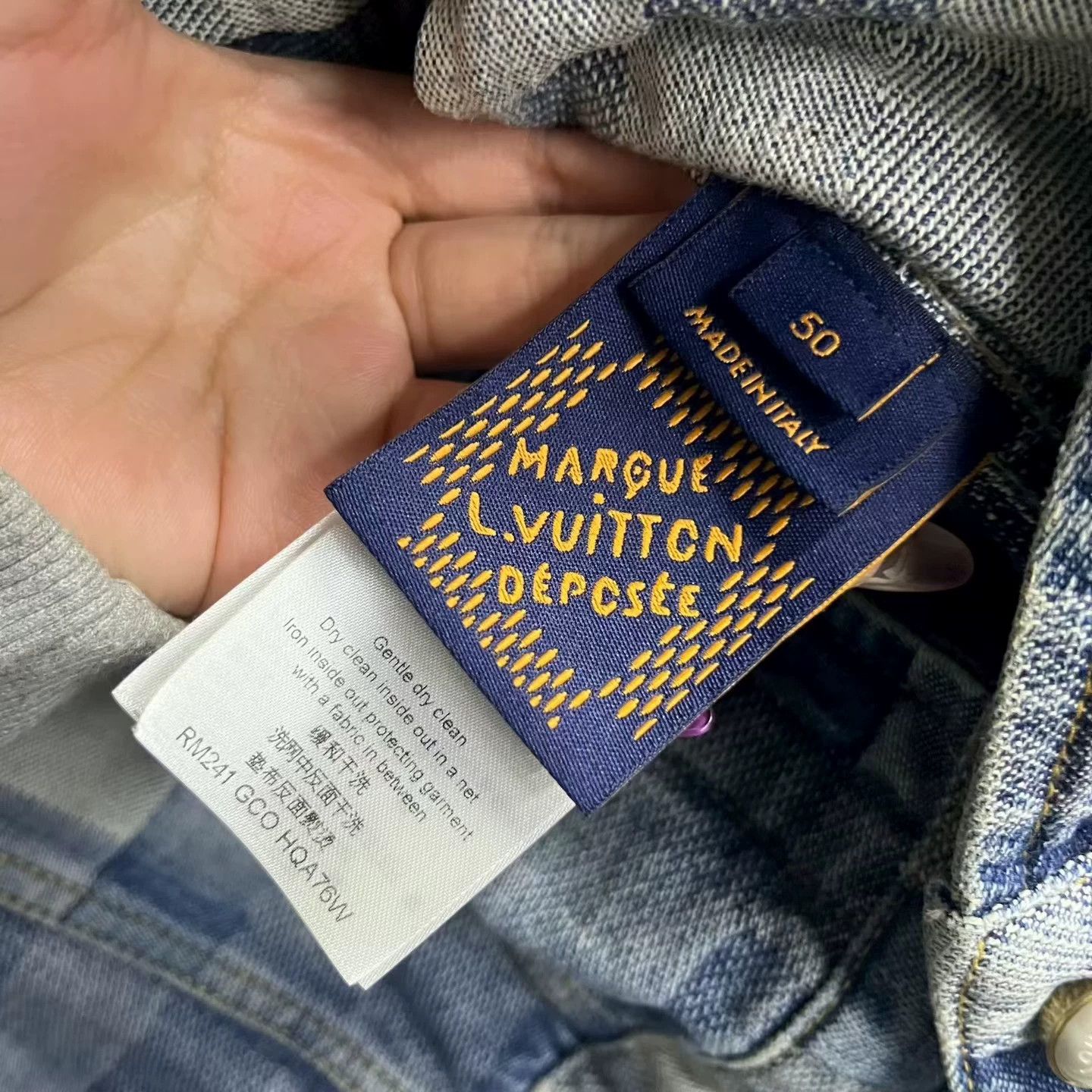 Louis Vuitton Louis Vuitton Blue Mosaic Print Single-Breasted Denim Jacket Size US L / EU 52-54 / 3 - 4 Thumbnail