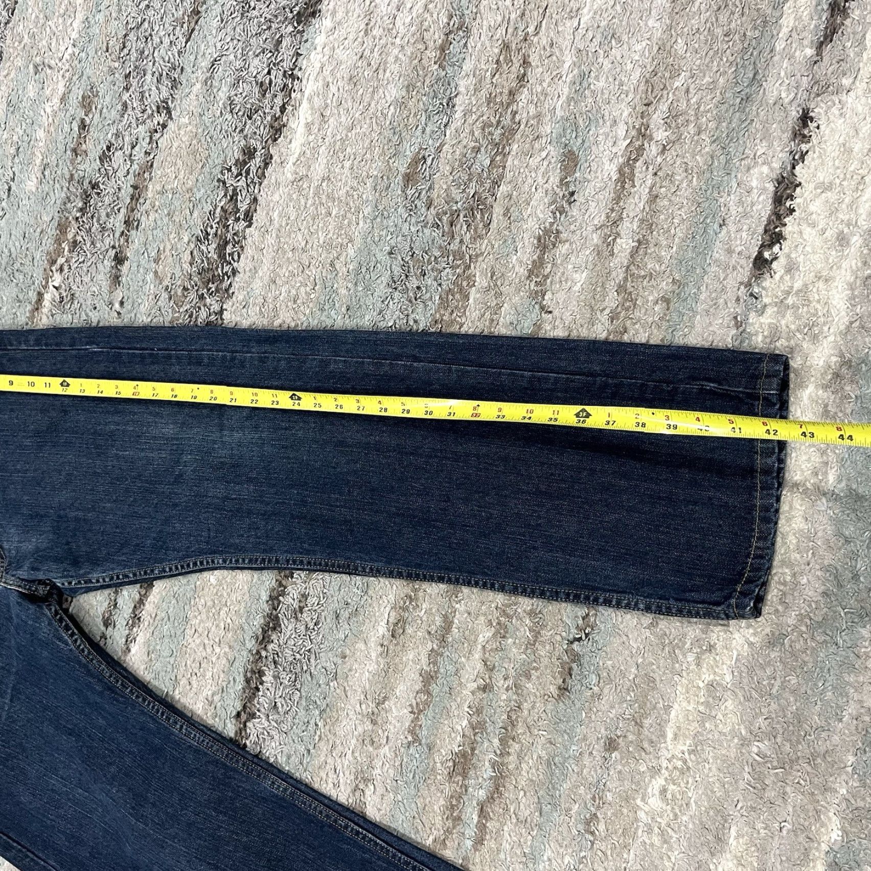 Levi's Levi's 505 Jeans Men 36x32 Blue Straight Stretch Dark Wash Workwear Denim Cotton Zip Pockets Regular Inseam 32 Model Levi's 505 Straight Mens Jeans Size US 36 / EU 52 - 6 Thumbnail