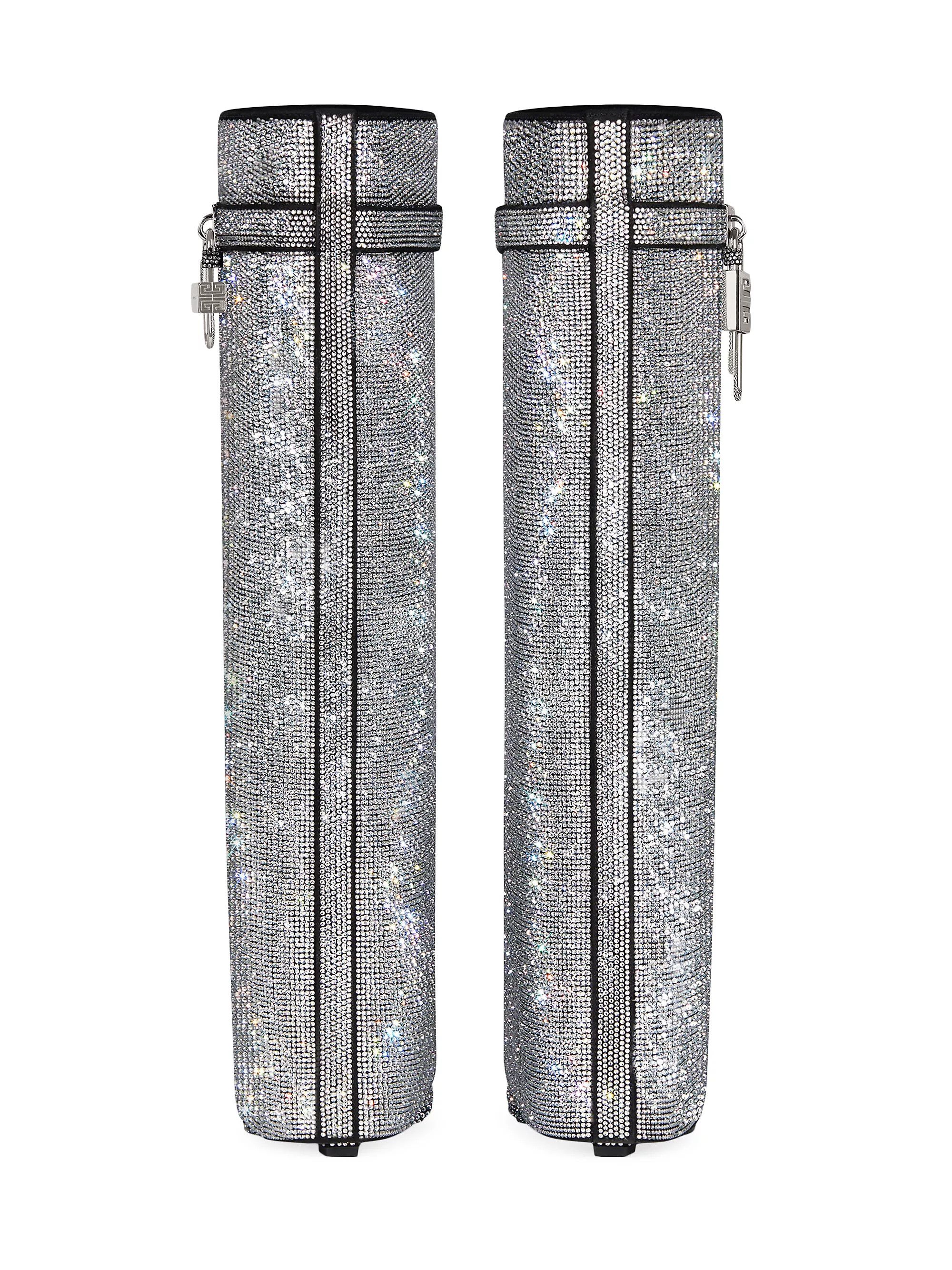 Givenchy o1srvl11e0325 Shark Lock Boots Wide Fit In Strass in Silver Size US 8 / IT 38 - 6 Thumbnail