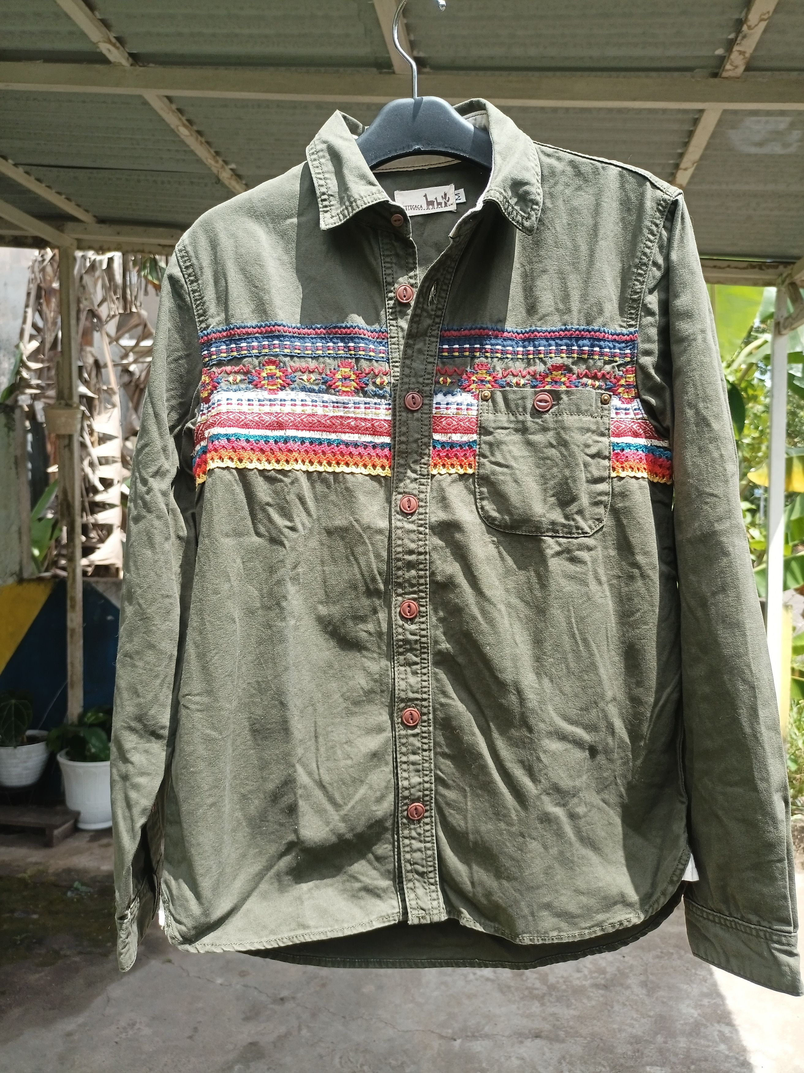 Japanese Brand × Pure Blue Japan TITICACA Cotton Canvas Embroidery Navajo Style Long Sleeve Size M / US 6-8 / IT 42-44 - 10 Thumbnail