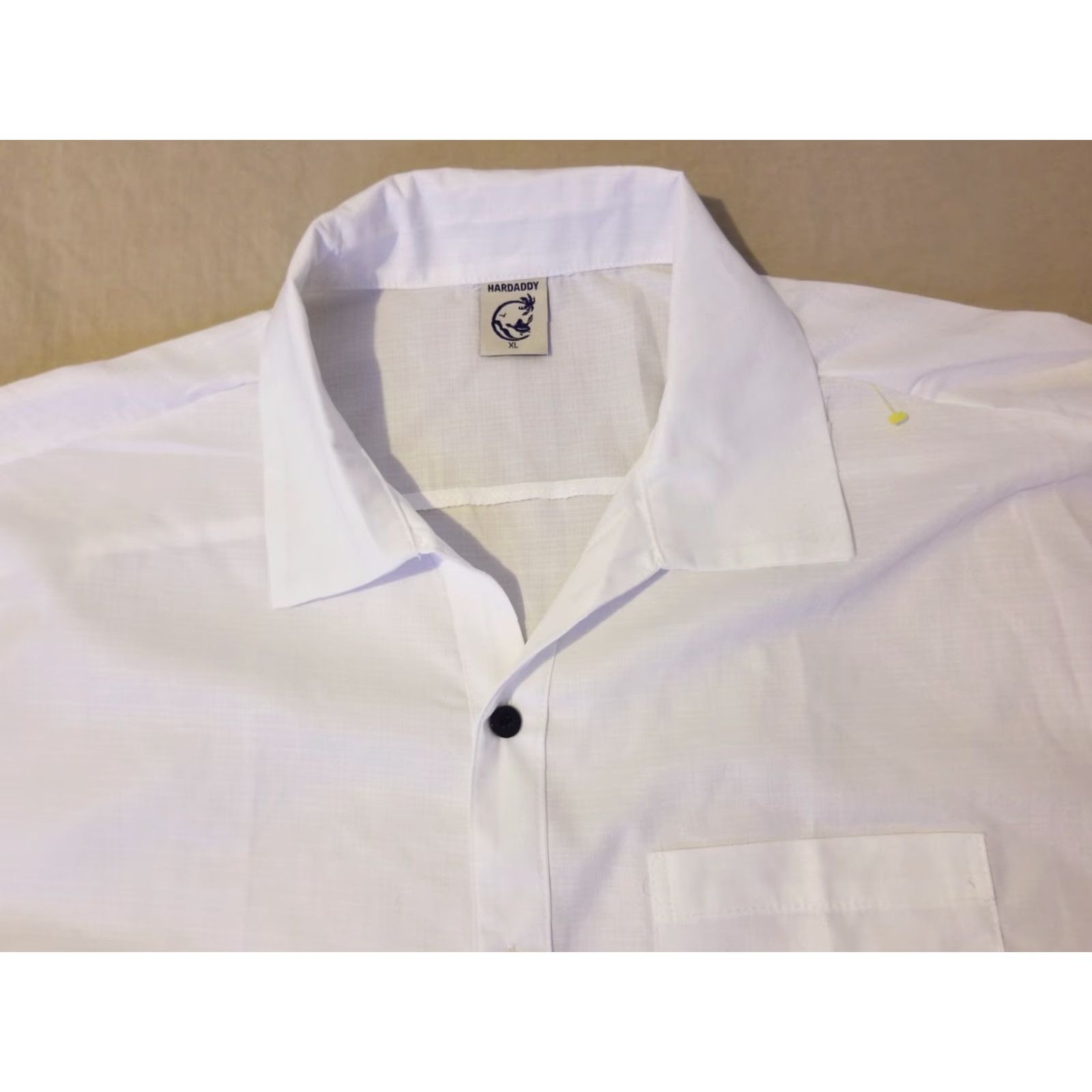 Vintage Hardaddy Shirt XL White Short Sleeve Button-Up Hawaiian Summer Mens Size 46R - 2 Thumbnail