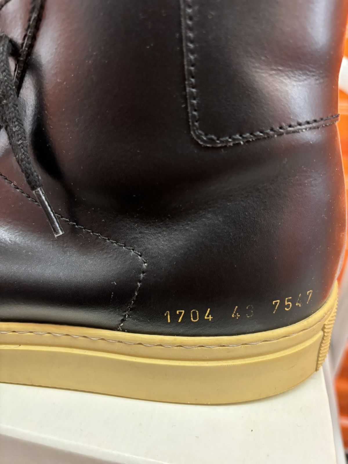 Common Projects × Designer ***FINAL DROP***RARE COMMON PROJECTS VINTAGE HIGH LEATHER 43 Size US 10.5 / EU 43-44 - 10 Thumbnail