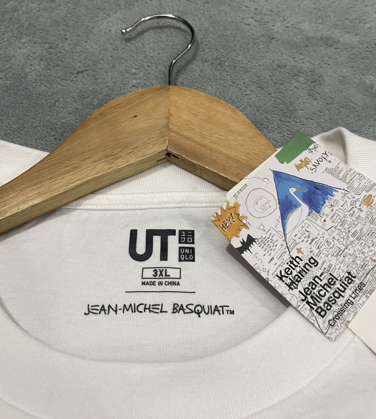 Jean-Michel Basquiat × Uniqlo RARE JEAN MICHEL BASQUIAT x KEITH HARING ART DESIGN Size US XXL / EU 58 / 5 - 9 Thumbnail