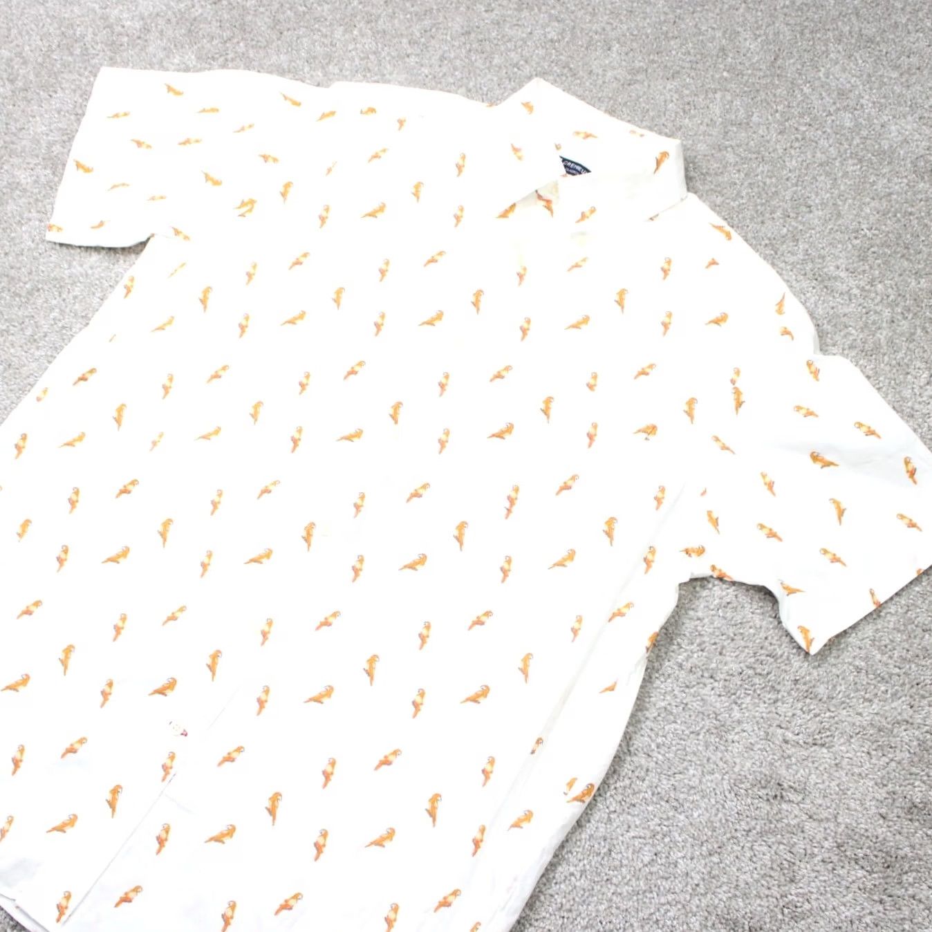 Cremieux Cremieux Classics AOP Shirt Mens Medium White/Orange Bird All Over Print S/S Size US M / EU 48-50 / 2 - 3 Thumbnail