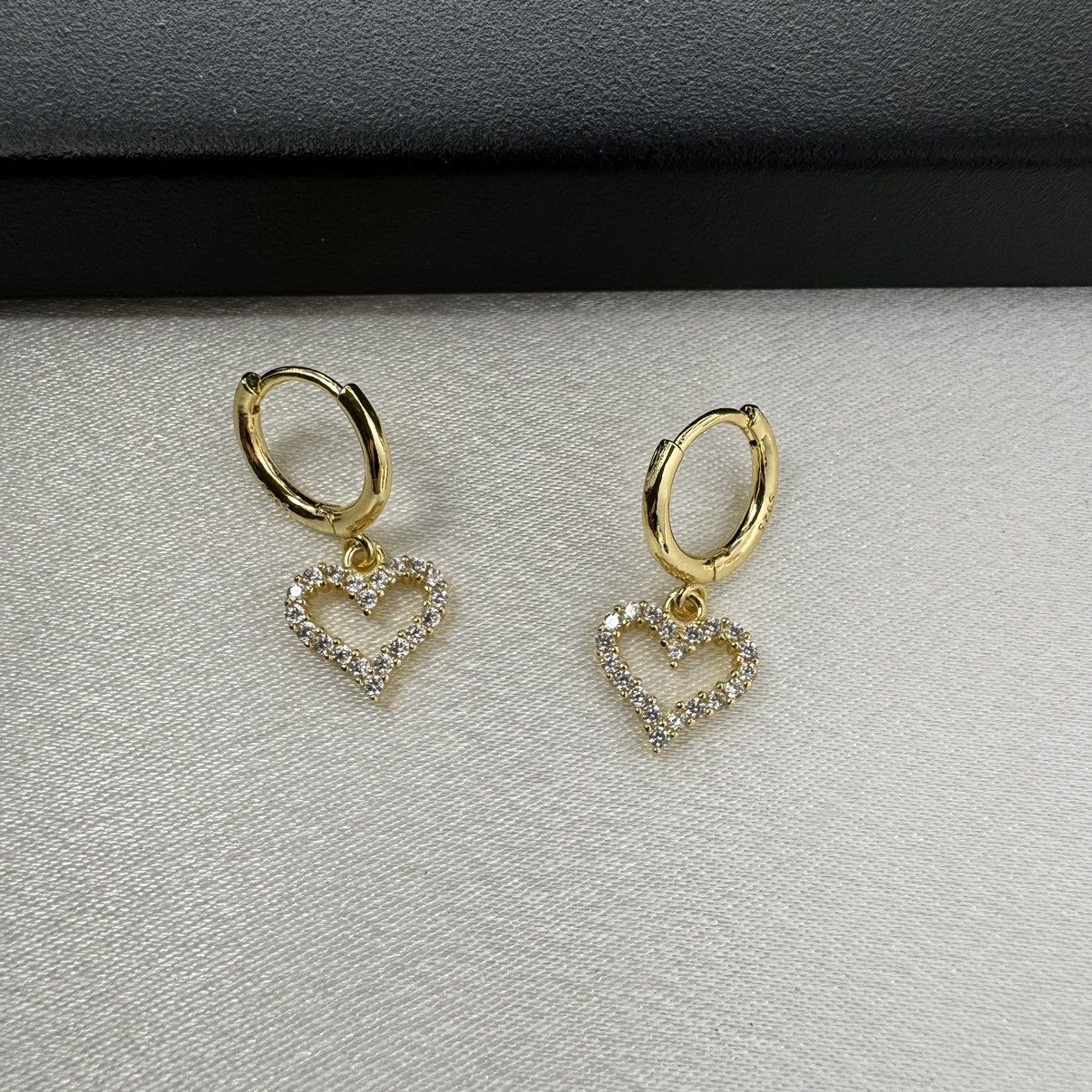 Other CZ Love Heart Dangle Drop Earrings for Women Size ONE SIZE - 1 Thumbnail
