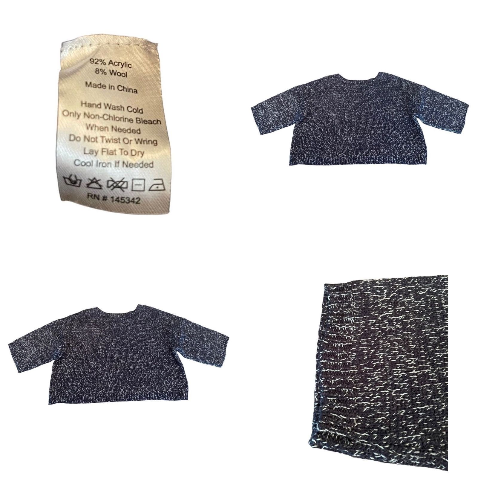 Vintage Keighley Knit Womens Pullover Sweater M Oversized Marled Knit Navy Blue White Wool Blend Pullover Knit Waist Length Medium Womens Modern Vintage Size M / US 6-8 / IT 42-44 - 8 Thumbnail