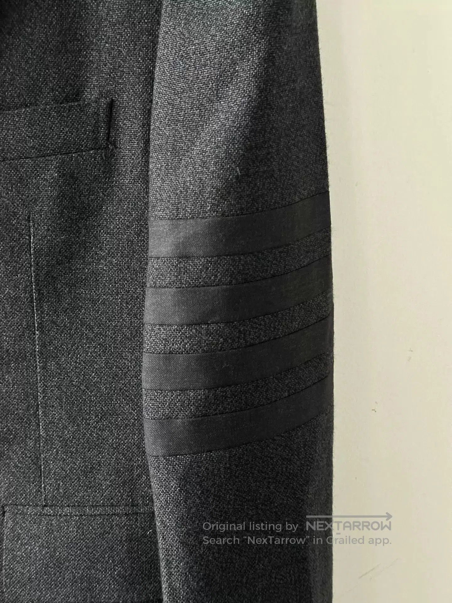 Thom Browne Black Blazer with Striped Sleeves - Size L. Size US L / EU 52-54 / 3 - 3 Thumbnail