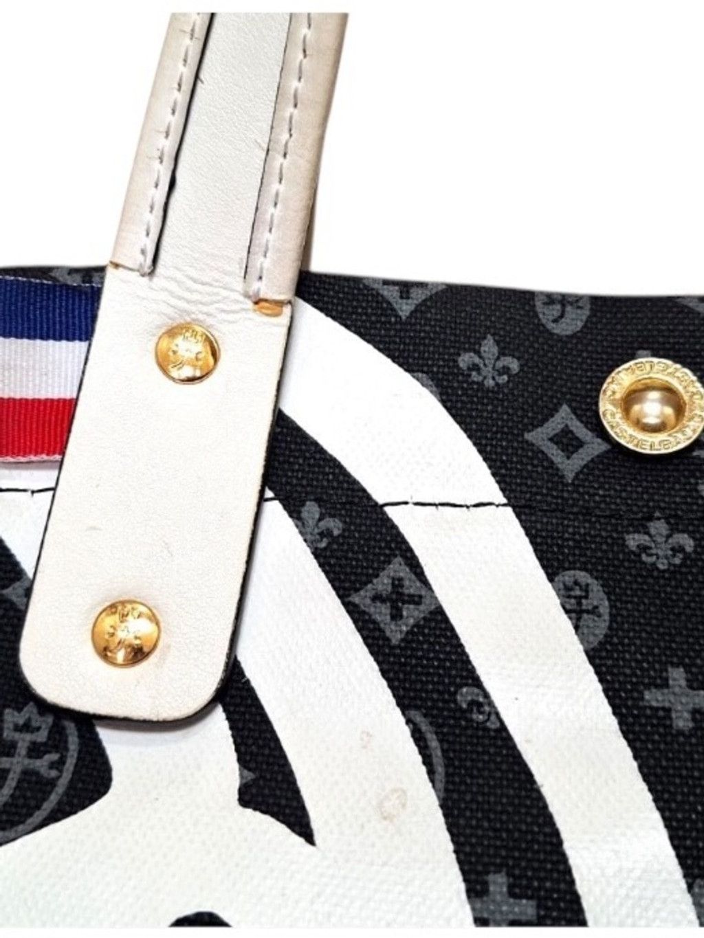 Jean Charles De Castelbajac Castelbajac Monogram Denim/ Leather Tote Size ONE SIZE - 5 Thumbnail