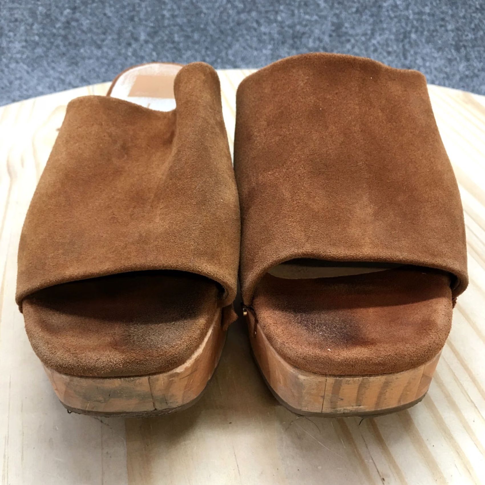 Dolce Vita Dolce Vita Sandals Womens 7 Slip On Slides Brown Leather Studded Size US 7 / IT 37 - 4 Thumbnail