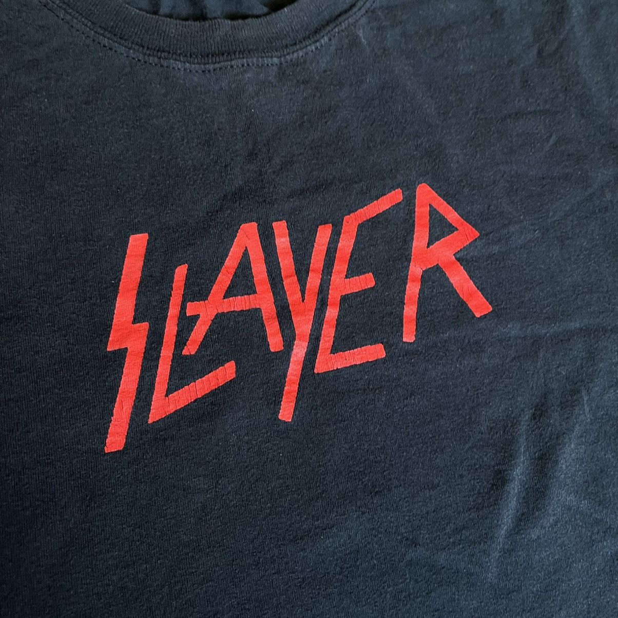 Slayer Vintage 1990s Slayer Metal Band Small Logo T Shirt Black Red Size US XL / EU 56 / 4 - 5 Thumbnail