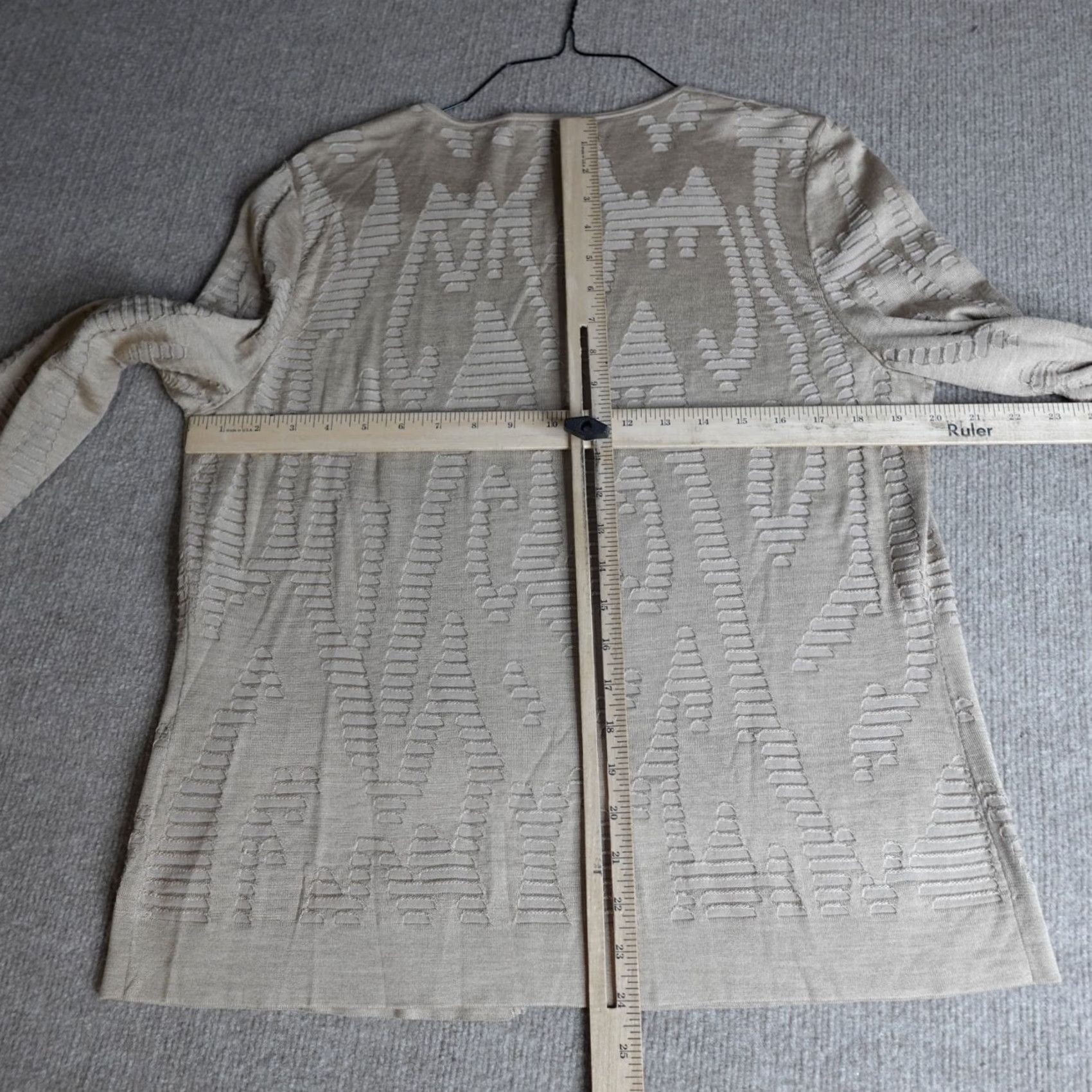 Vintage Lafayette 148 New York Womens Sweater Cardigan Beige Solid Silk Blend Large L Regular Long Sleeve Womens Size L / US 10 / IT 46 - 5 Thumbnail