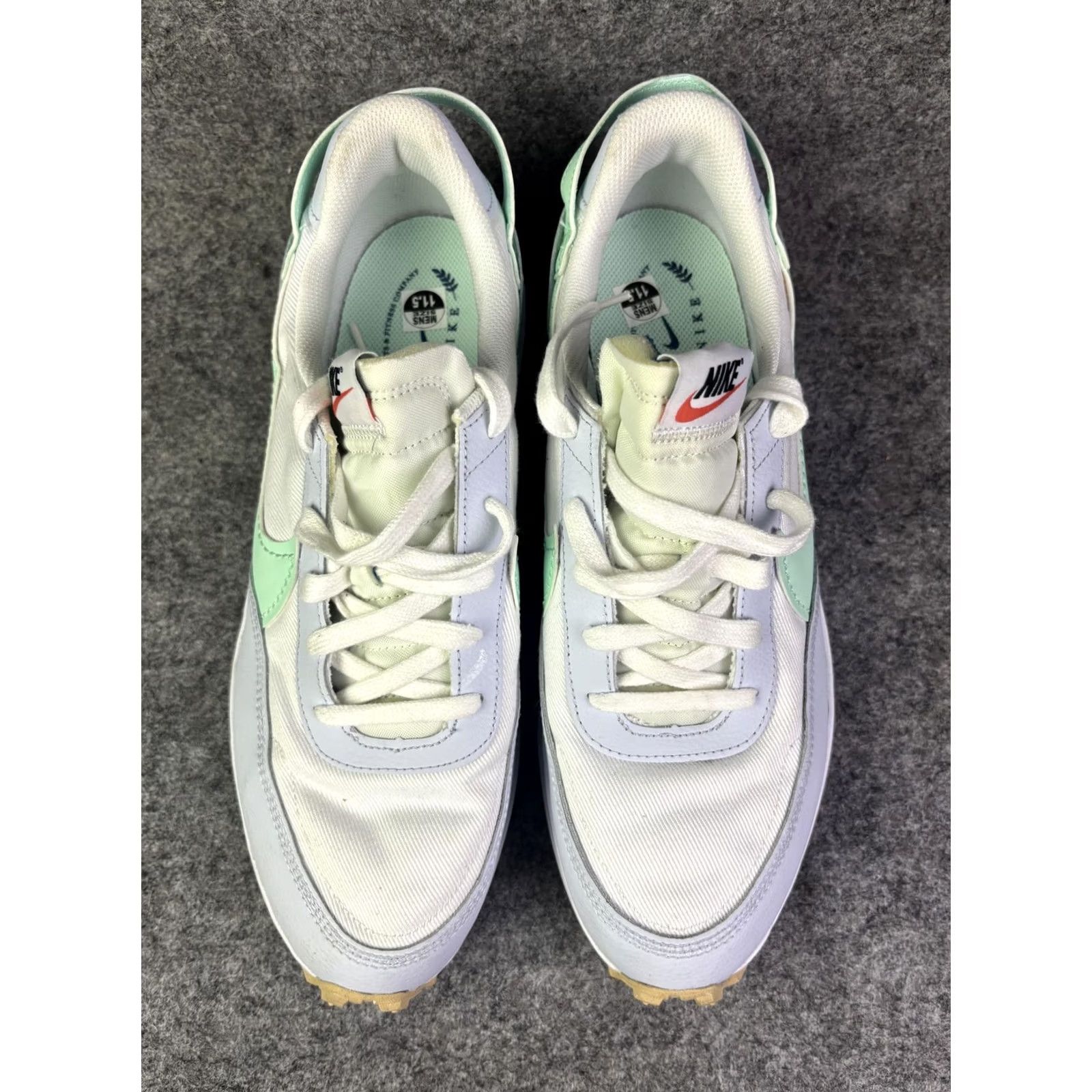 Nike Nike Waffle Debut Shoes Mens 11.5 White Mint Green Low Top Running Sneakers Size US L / EU 52-54 / 3 - 3 Thumbnail