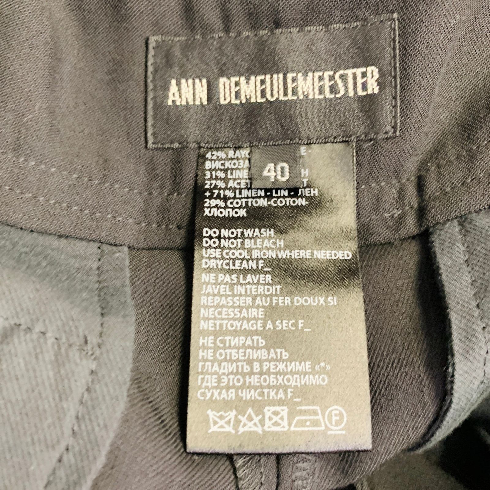 Ann Demeulemeester Size 8 Black Rayon Blend Flat Front Layered Dress Pants Size 30" / US 8 / IT 44 - 6 Thumbnail