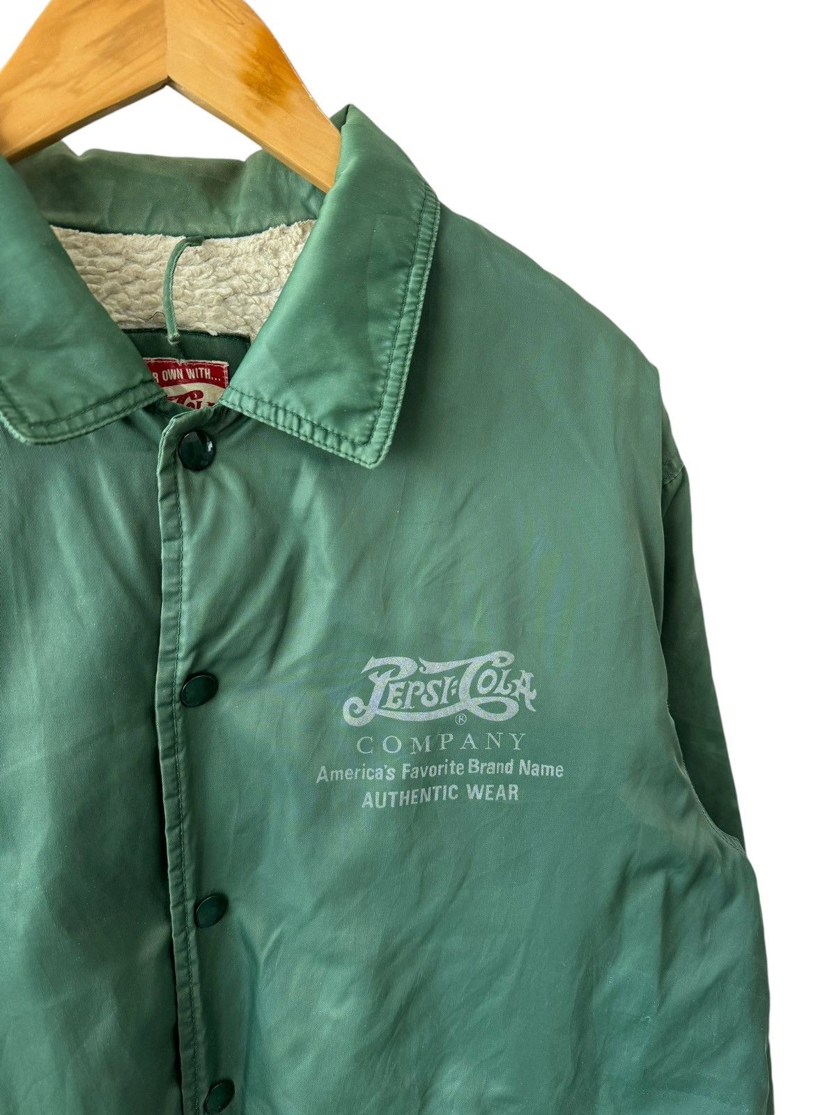 Coca Cola × Pepsi Vintage Pepsi Cola Satin Bomber Jacket Sherpa Lined Size US L / EU 52-54 / 3 - 4 Thumbnail