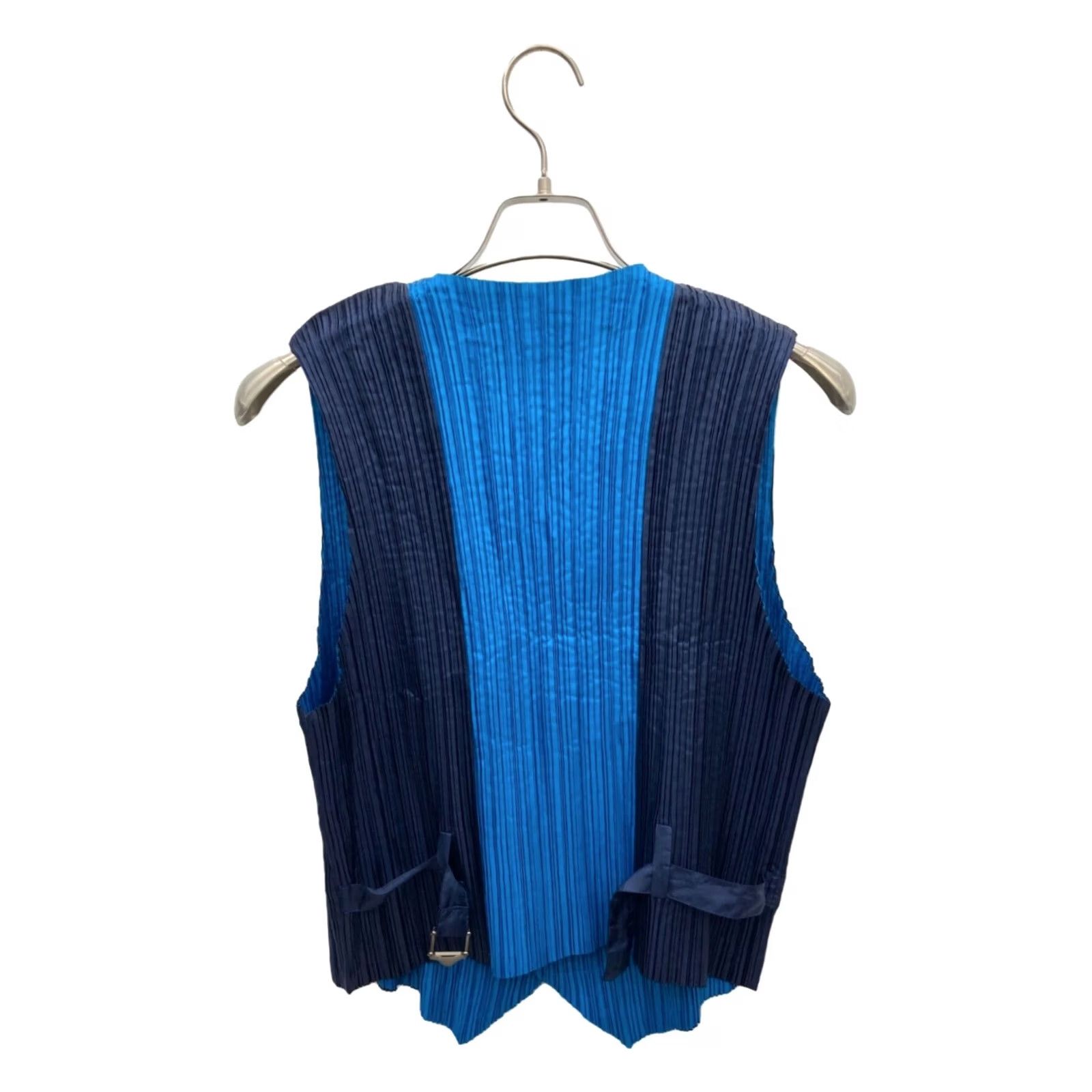Issey Miyake ISSEY MIYAKE Men's Vest Size M Blue x Navy Polyester Casual USED Size US M / EU 48-50 / 2 - 3 Thumbnail
