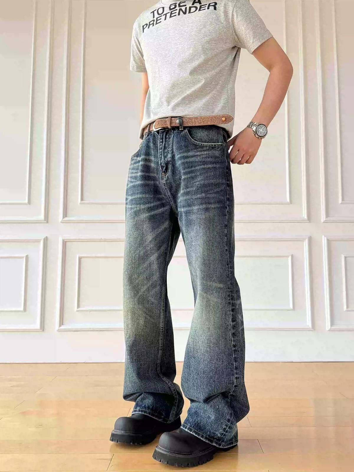 Other Whiskered Wide-Leg Denim Jeans Size US 30 / EU 46 - 5 Thumbnail