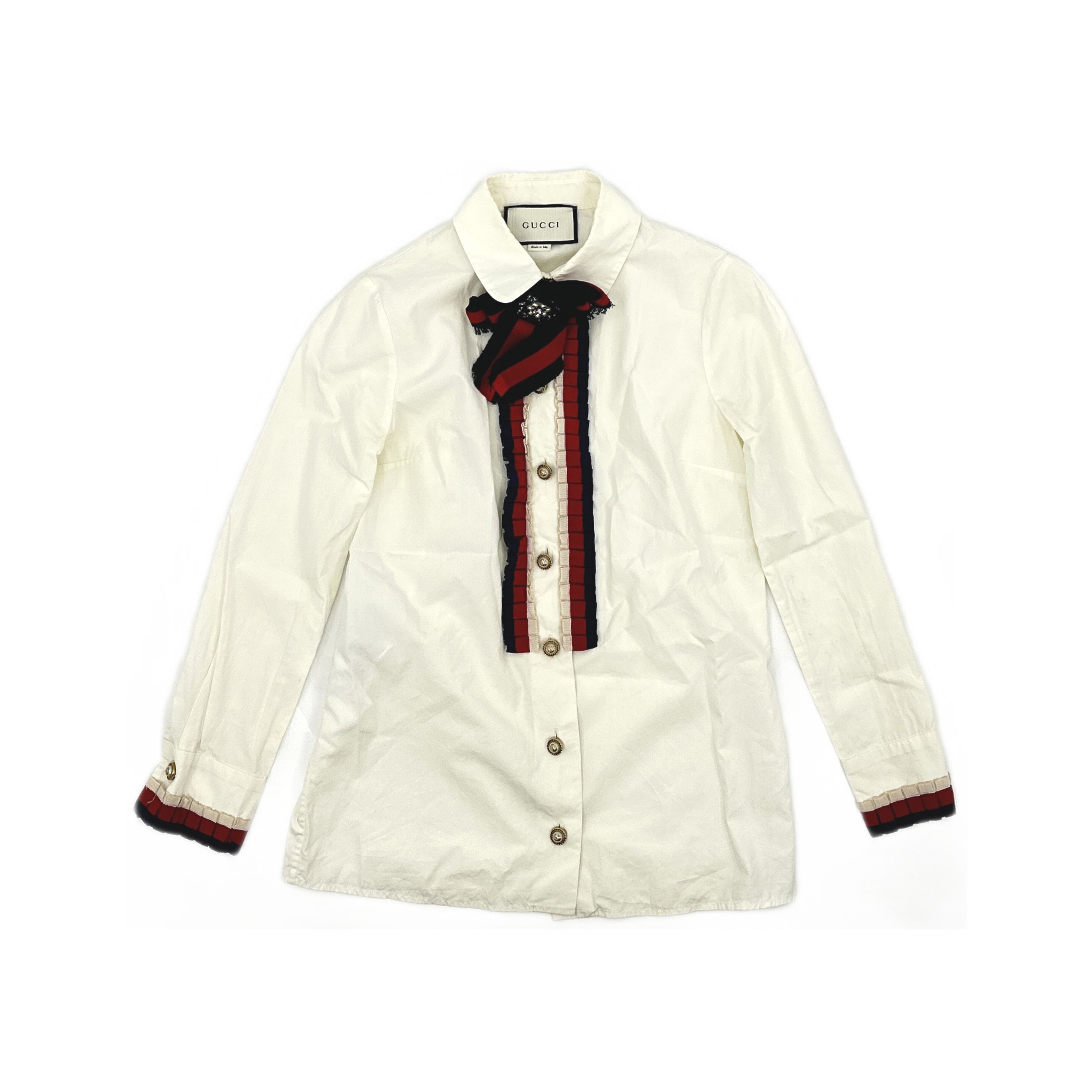 Gucci Gucci Ribbon Detail Long Sleeve Blouse Size 36 Size XS / US 0-2 / IT 36-38 - 1 Thumbnail