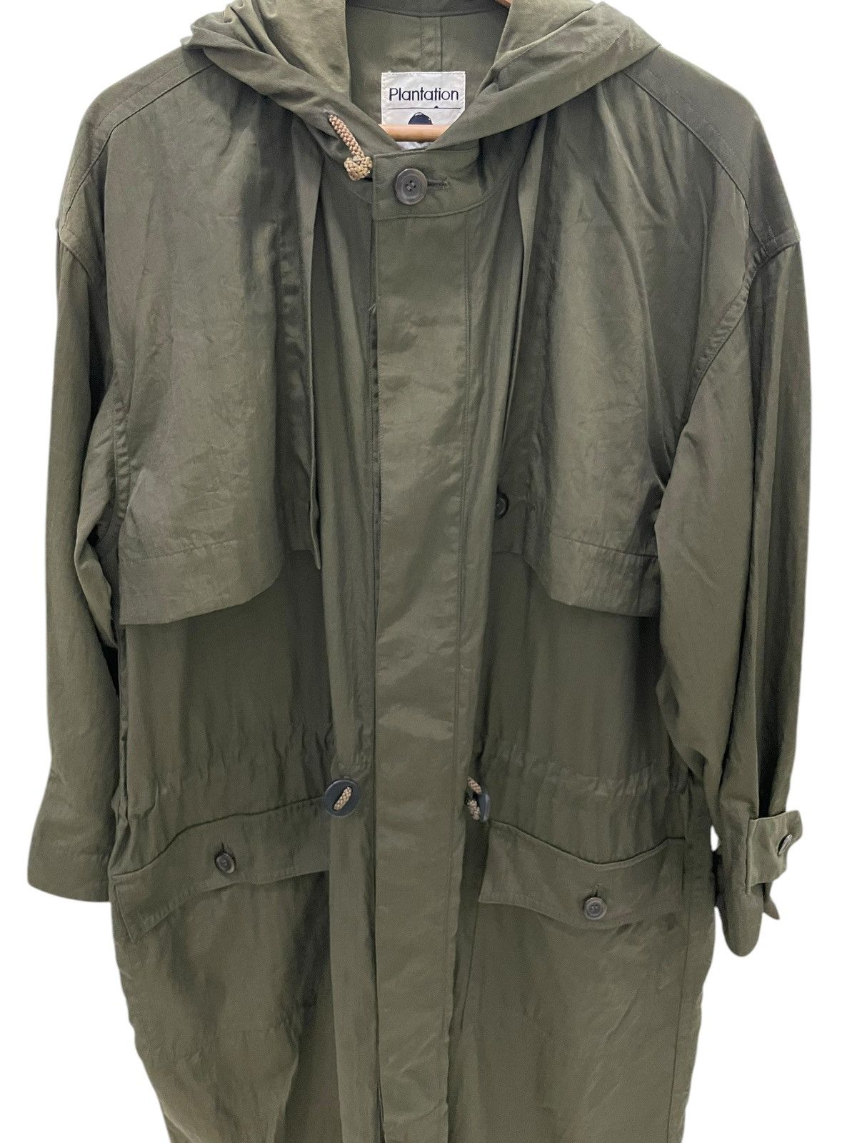 Designer × Issey Miyake Rare Army Green Plantation Issey Miyake Long Light Coat Size US M / EU 48-50 / 2 - 3 Thumbnail