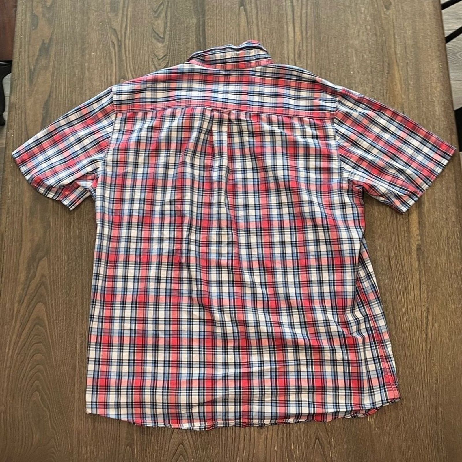 Chaps Chaps Easy Care Red White Blue Plaid Short Sleeve XL Size US XL / EU 56 / 4 - 5 Thumbnail