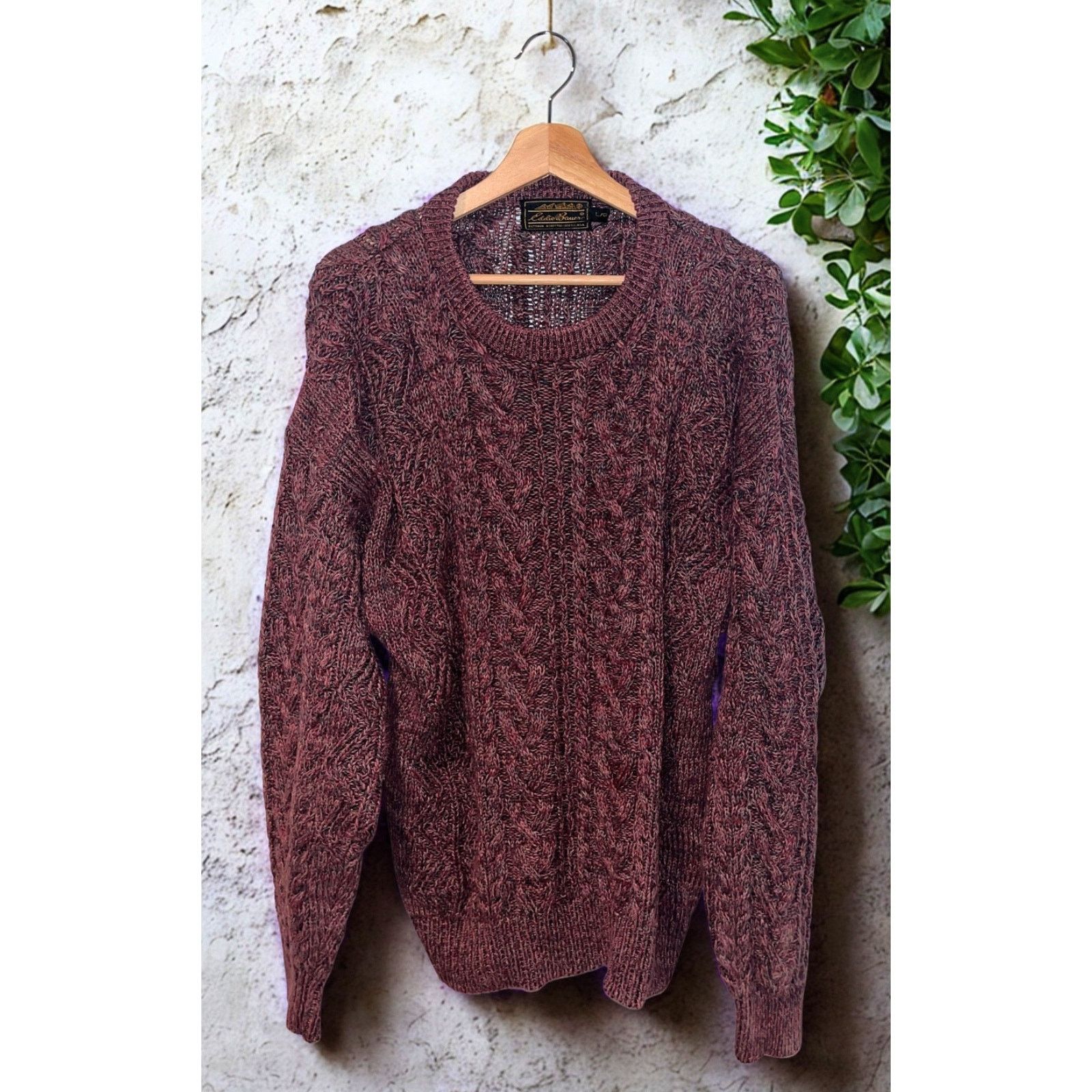 Eddie Bauer Eddie Bauer Cable Knit Sweater L Irish Fisherman Vintage Size US L / EU 52-54 / 3 - 3 Thumbnail