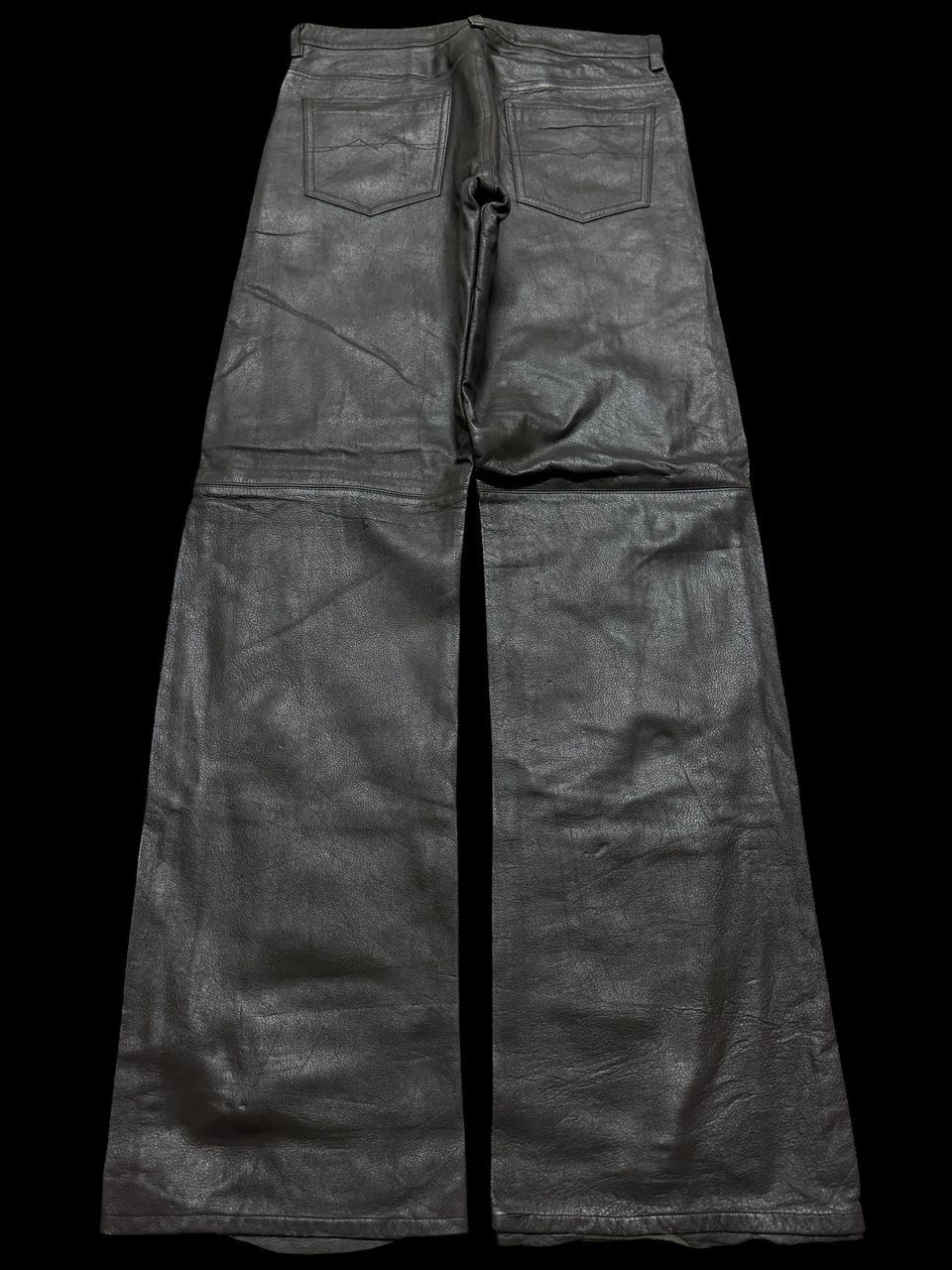 💥Vintage 90s Michel Klein Homme Paris Leather Pants Dark