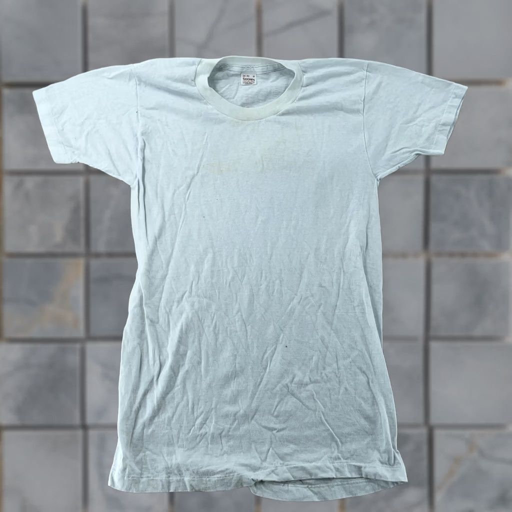 Jockey VINTAGE Distressed 80s Jockey Shirt Mens XS White Power Knit Tee Shirt Mens XS White Jockey Crew Neck Short Sleeve Solid Size US XS / EU 42 / 0 - 1 Thumbnail