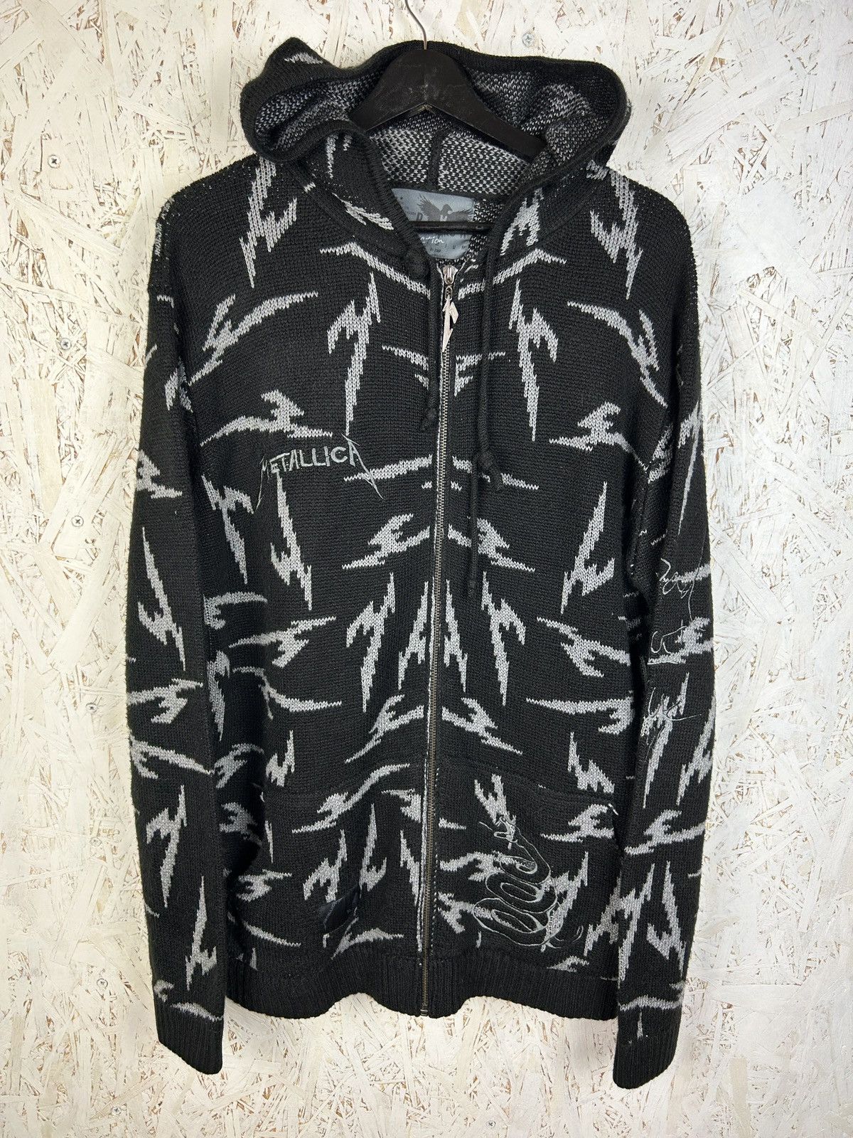 Metallica EMP Allover Print AOP Zippered Snake Hoodie l