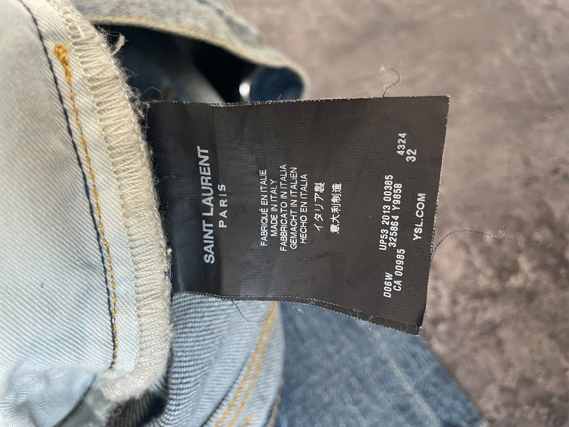 Saint Laurent Paris Saint Laurent Light Blue Stone Washed Jeans. Size US 32 / EU 48 - 8 Thumbnail