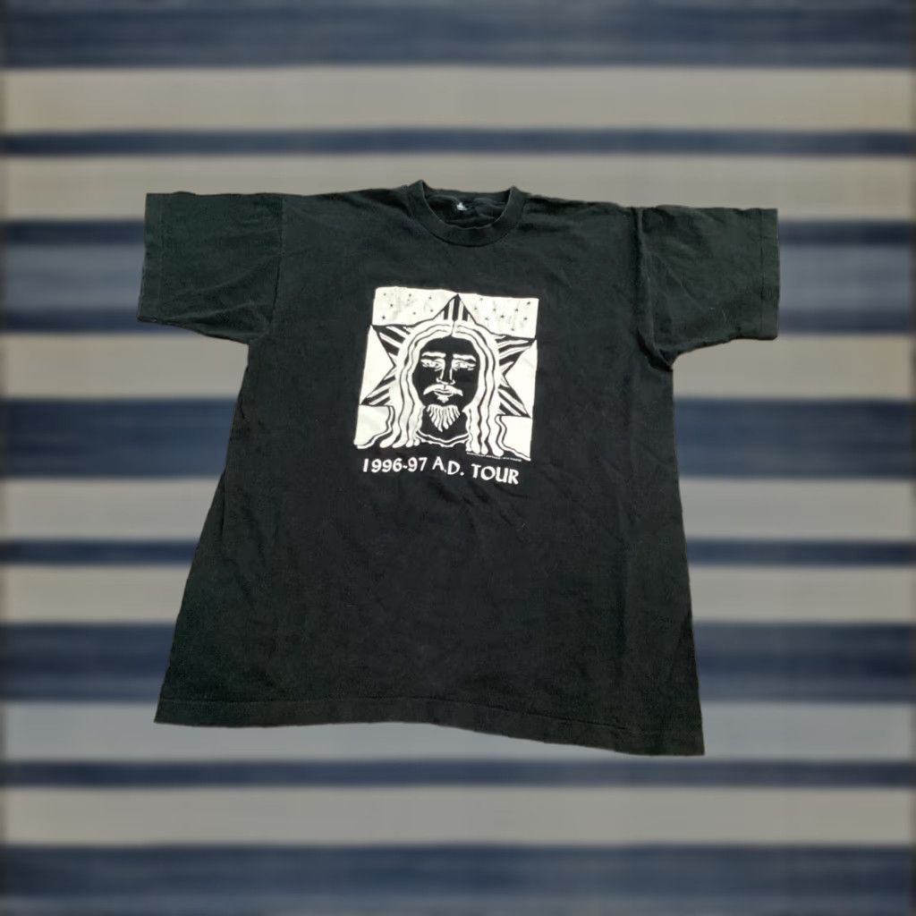 Fruit Of The Loom VINTAGE Jesus A.D. Tour Shirt Fruit of the Loom T-Shirt Black Solid 90s Single Stitch Adult XL Mens Size US L / EU 52-54 / 3 - 1 Thumbnail