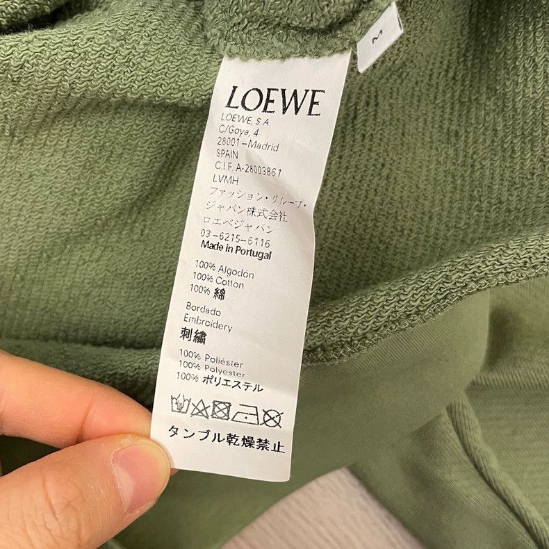 Loewe loewe Gray-green round-neck sweatshirt with orange embroide Size US M / EU 48-50 / 2 - 6 Thumbnail
